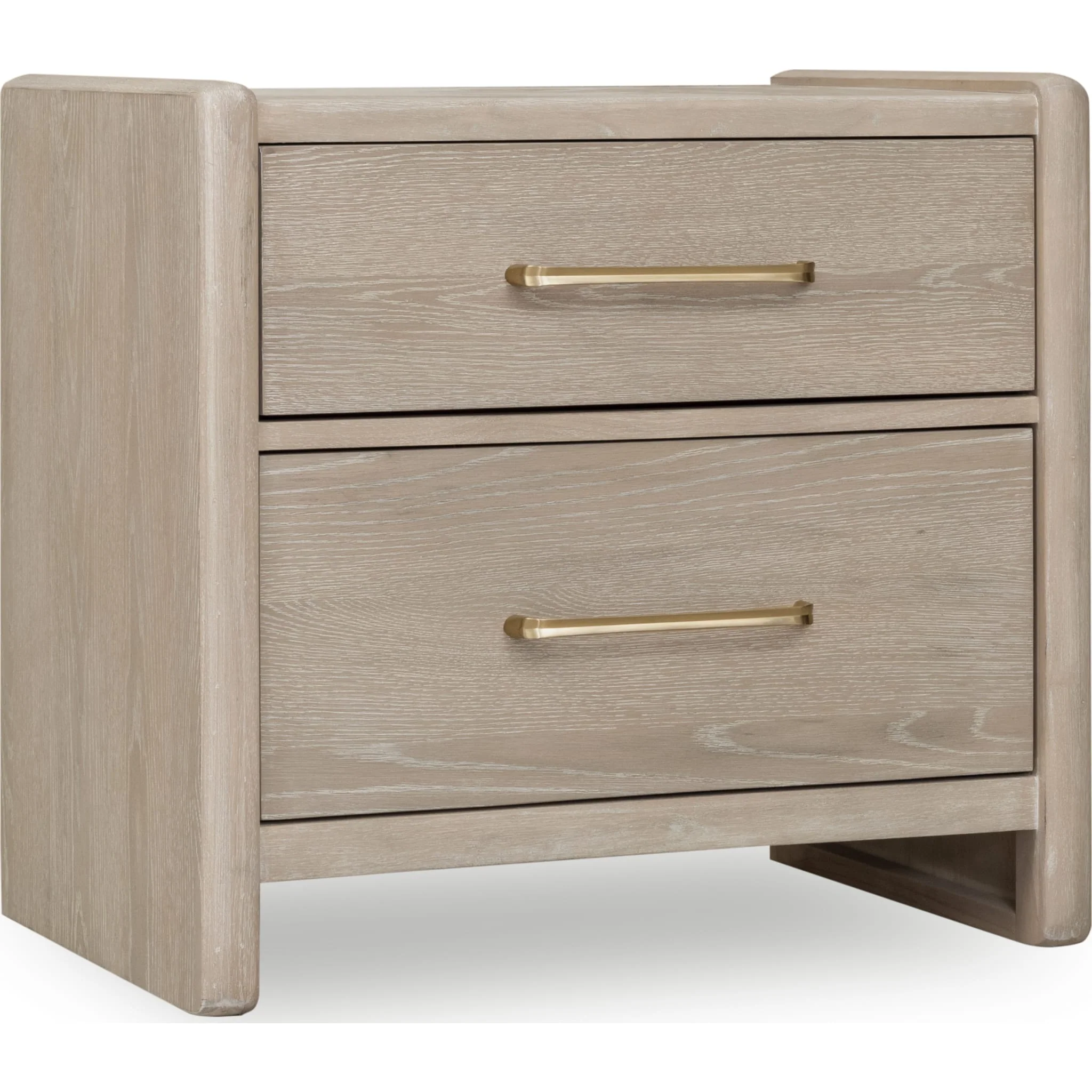 Gardenia 2 Drawer Oak Wood Nightstand in Chai - Image 4
