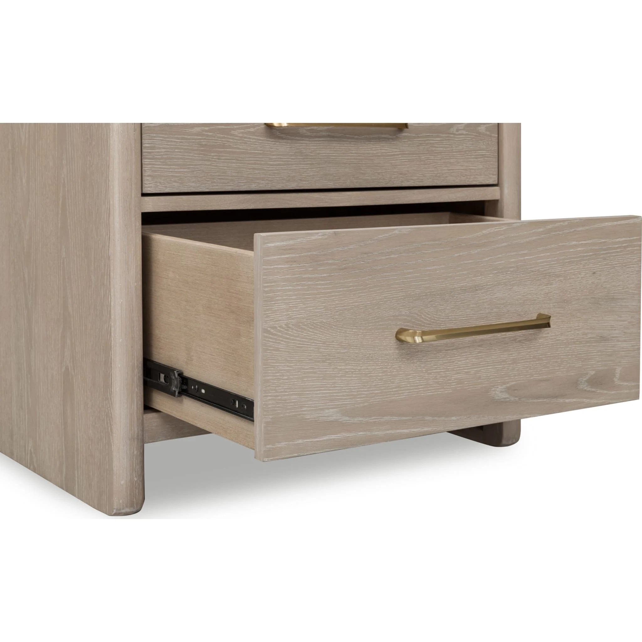 Gardenia 2 Drawer Oak Wood Nightstand in Chai - Image 5
