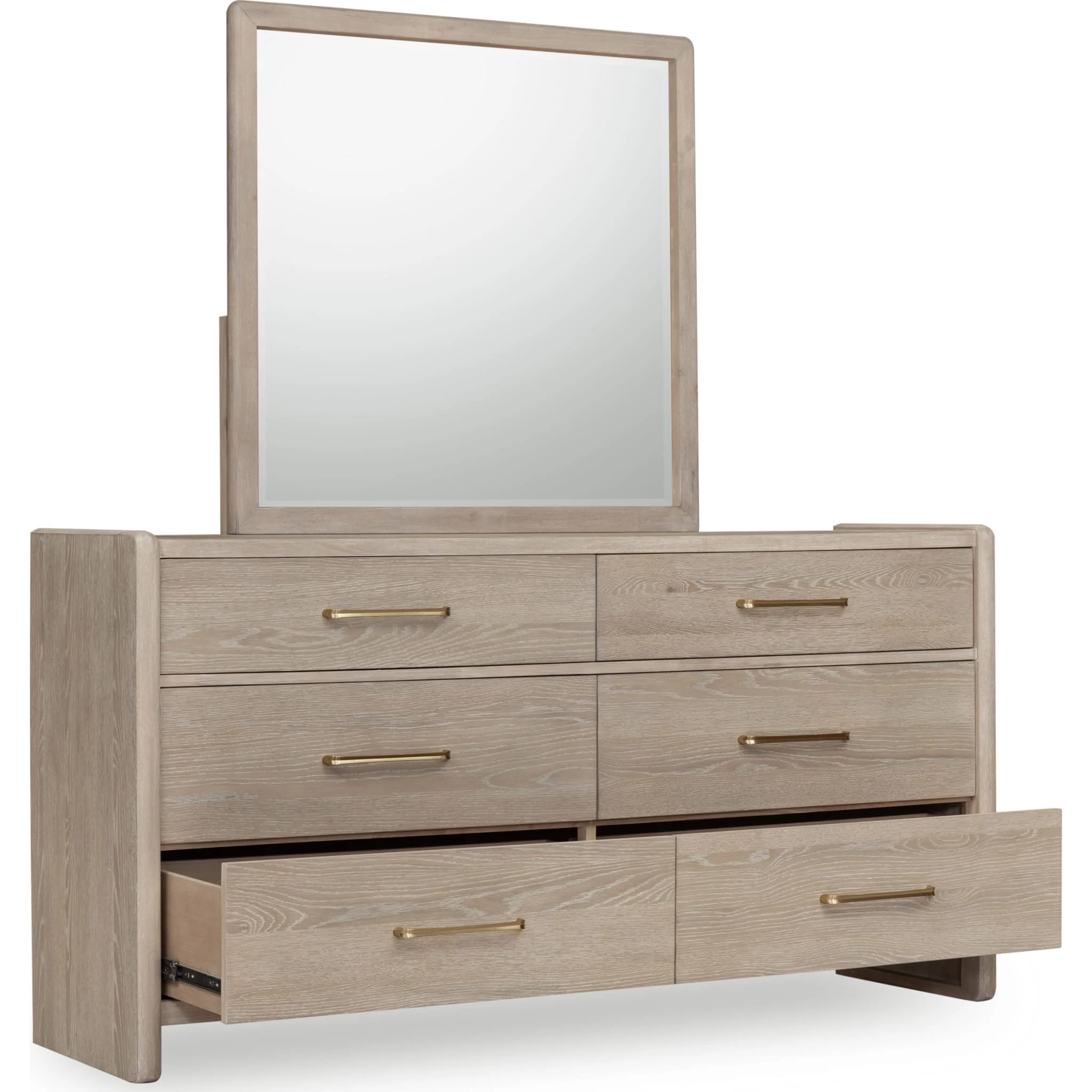 Gardenia Six Drawer Oak Wood Dresser in Chai - Image 4