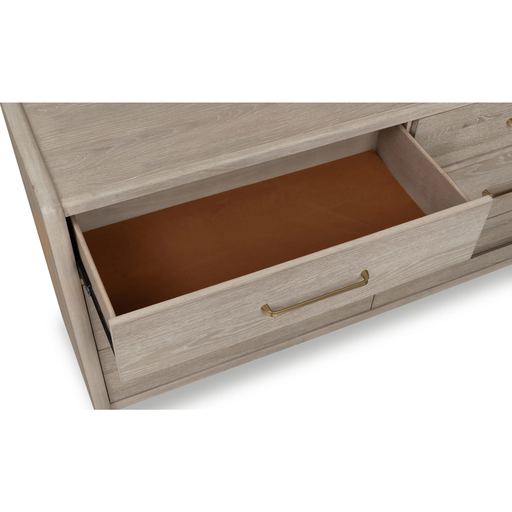 Gardenia Six Drawer Oak Wood Dresser in Chai - Image 6
