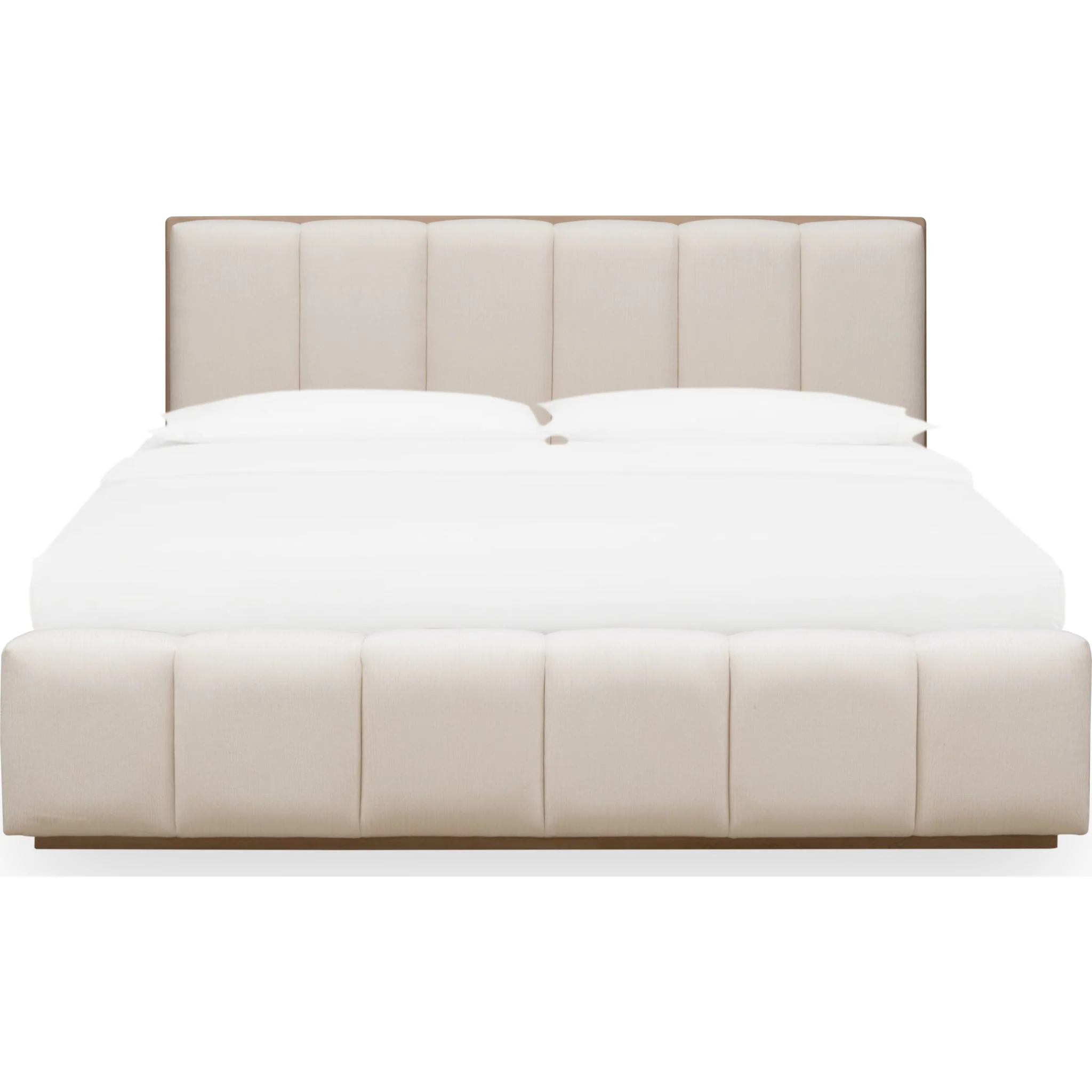 Gardenia Wood Frame Upholstered Platform Bed in Cotton and Chai - Image 3