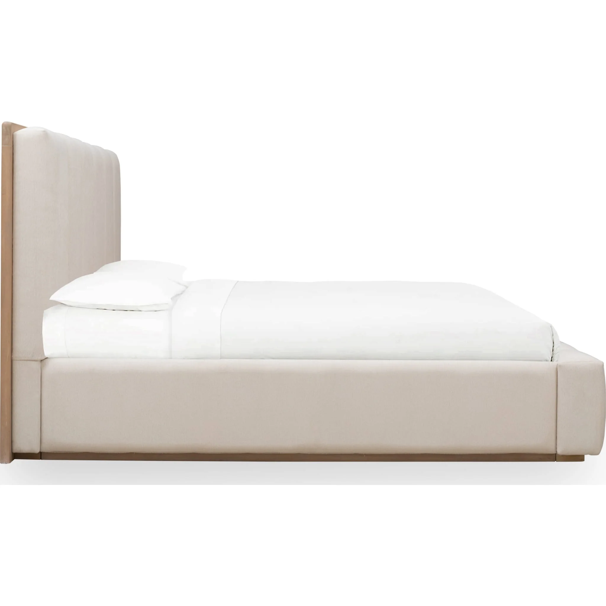Gardenia Wood Frame Upholstered Platform Bed in Cotton and Chai - Image 5