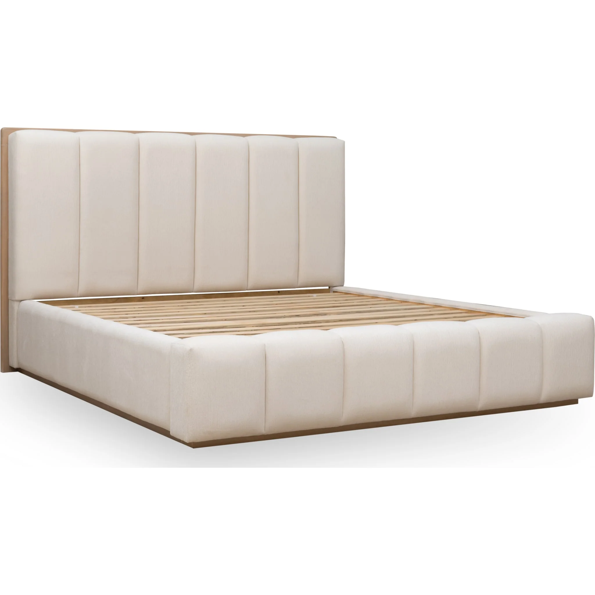 Gardenia Wood Frame Upholstered Platform Bed in Cotton and Chai - Image 6