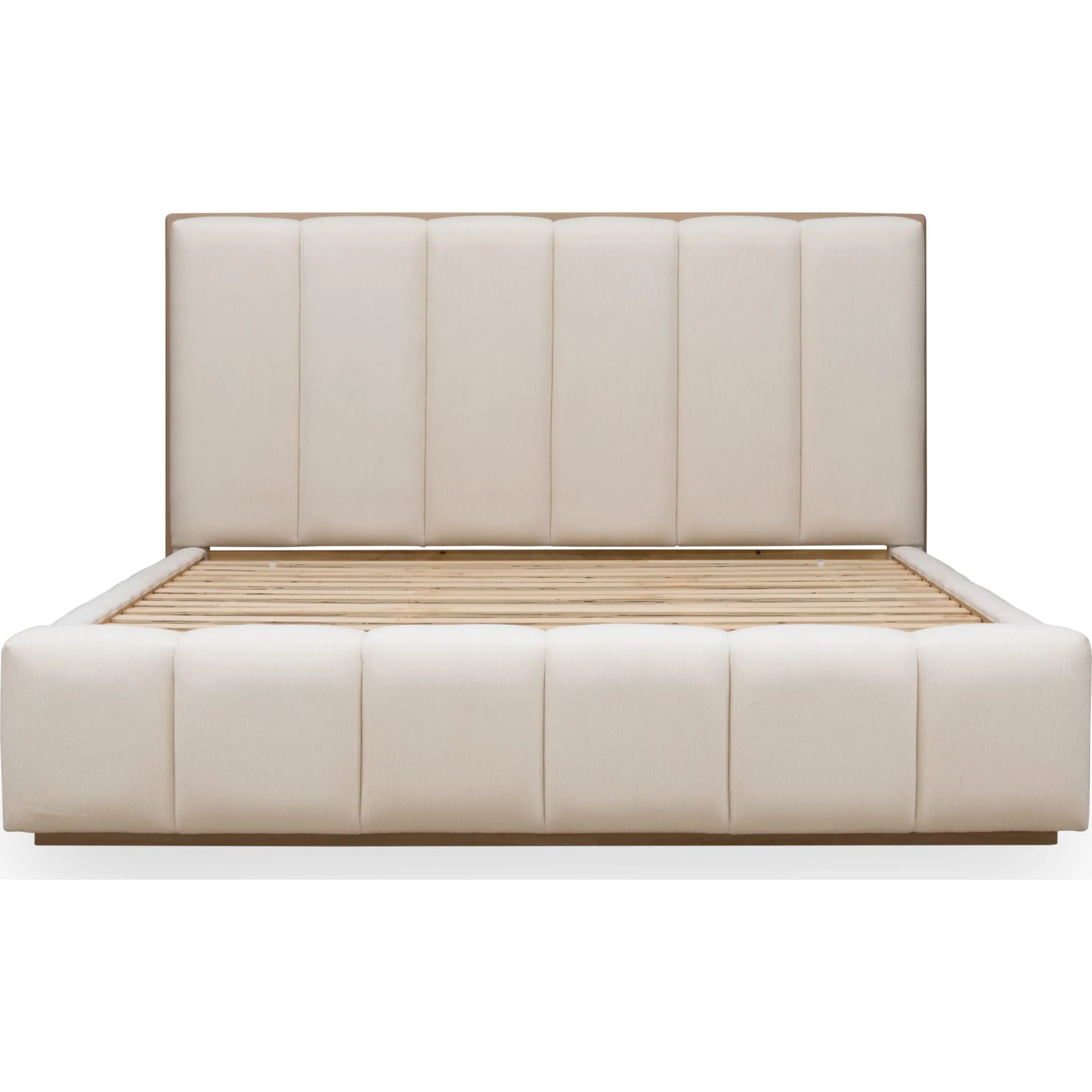 Gardenia Wood Frame Upholstered Platform Bed in Cotton and Chai - Image 7