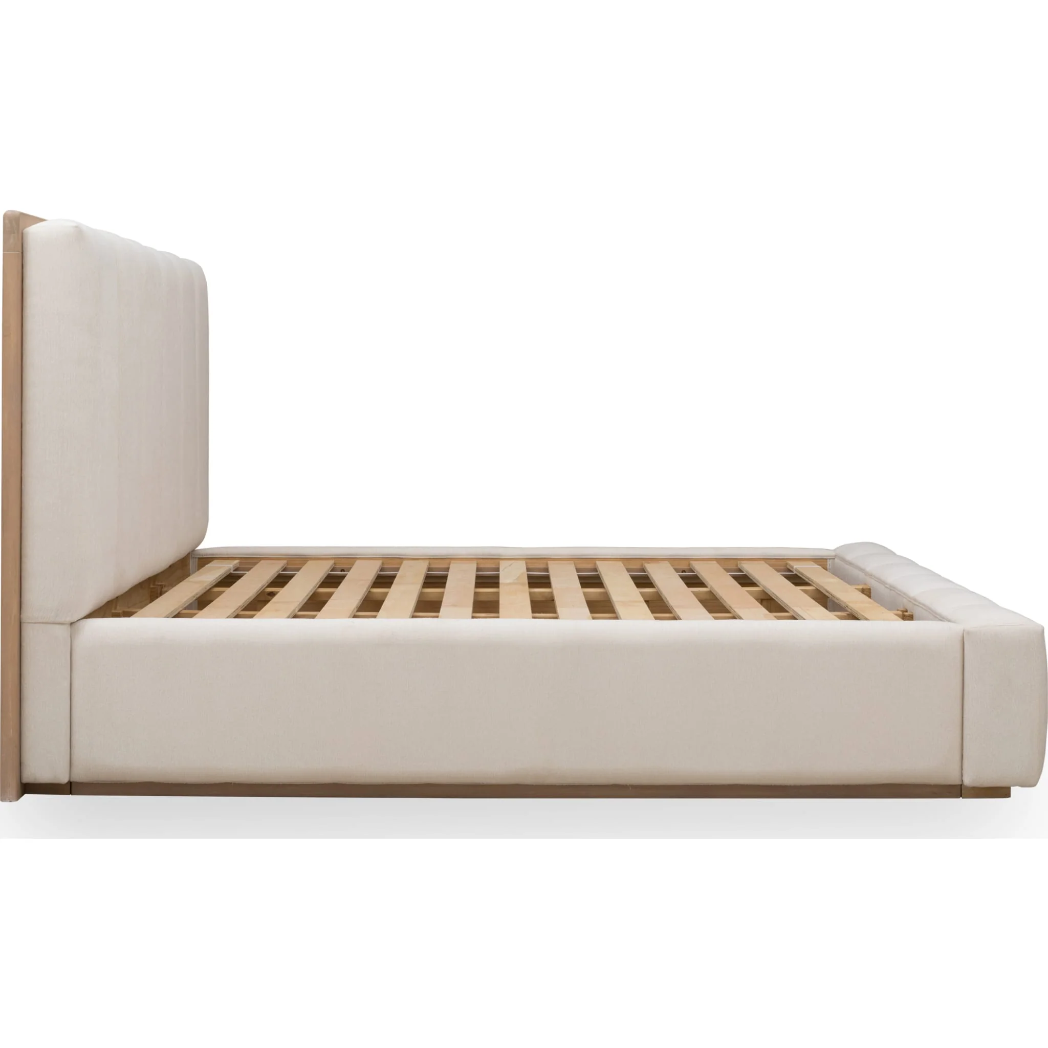 Gardenia Wood Frame Upholstered Platform Bed in Cotton and Chai - Image 8