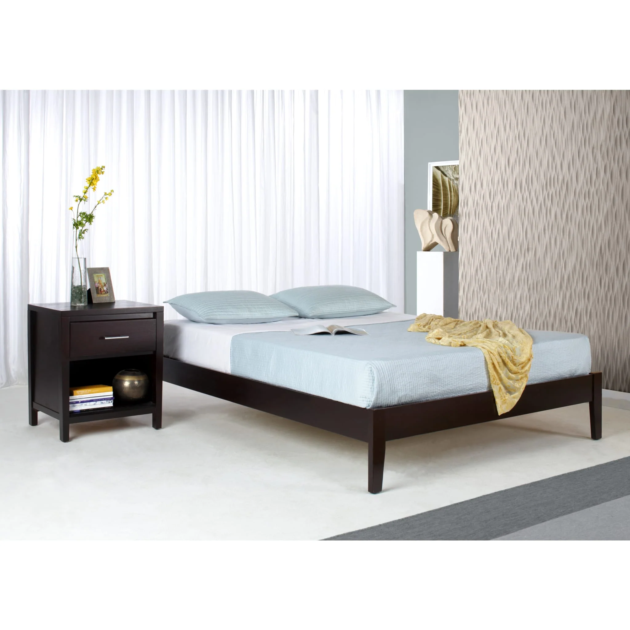 Simple Wood Platform Bed in Espresso - Image 3