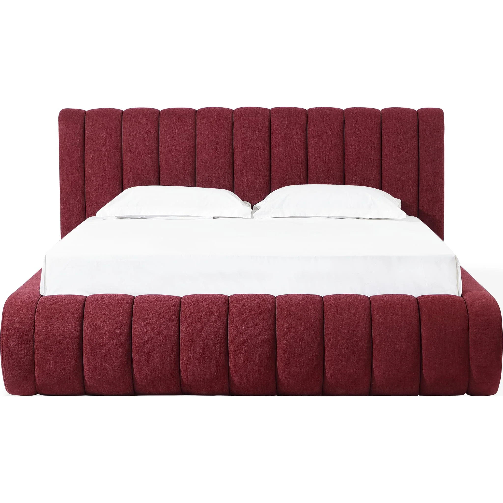 Savage Maximalist Upholstered Bed in Ruby Chenille - Image 4