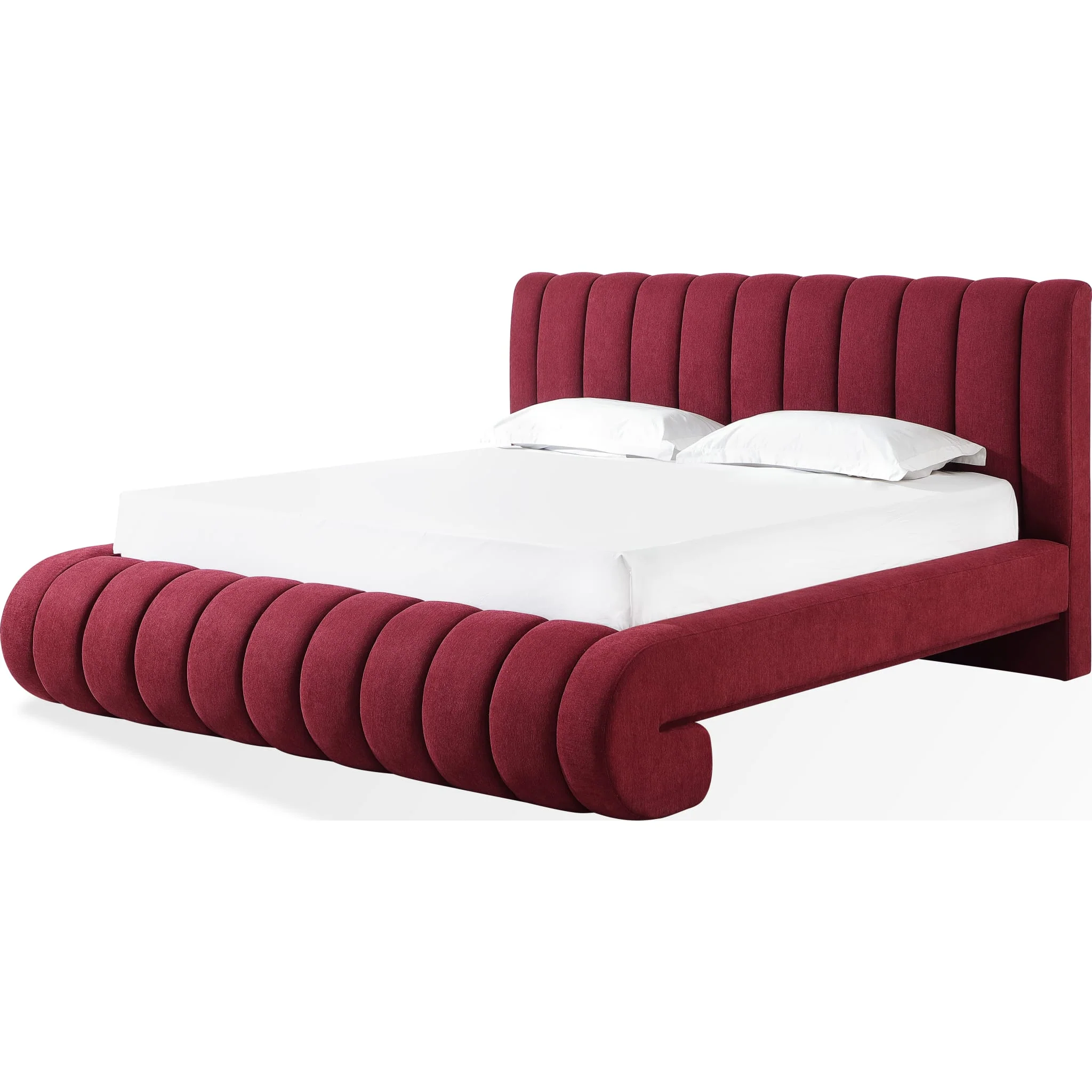 Savage Maximalist Upholstered Bed in Ruby Chenille - Image 5