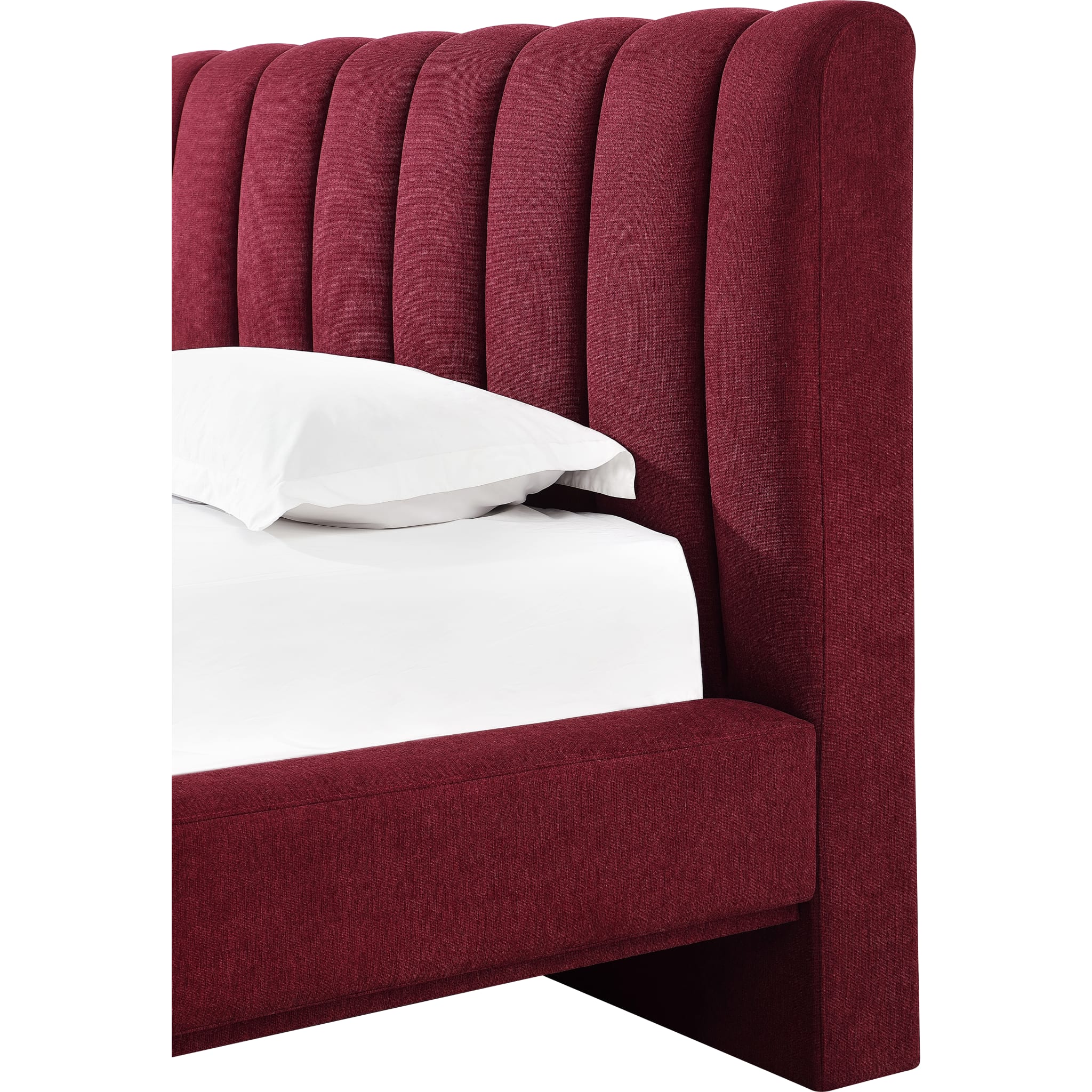 Savage Maximalist Upholstered Bed in Ruby Chenille - Image 7