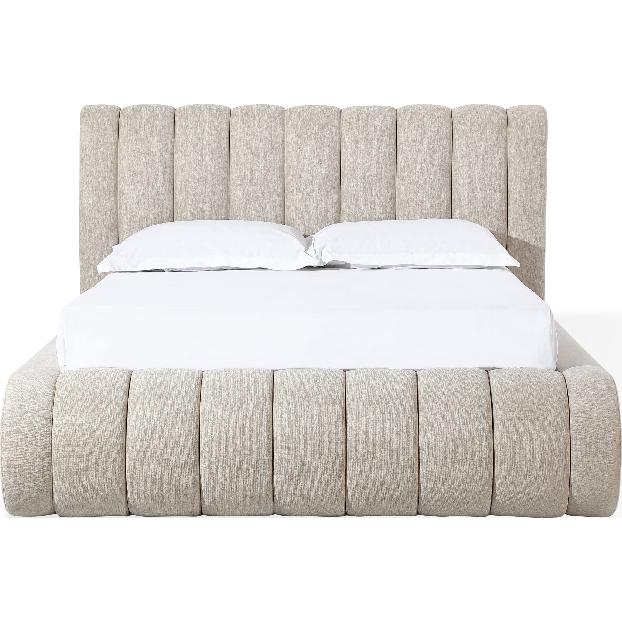 Savage Maximalist Upholstered Bed in Sandy Chenille - Image 4