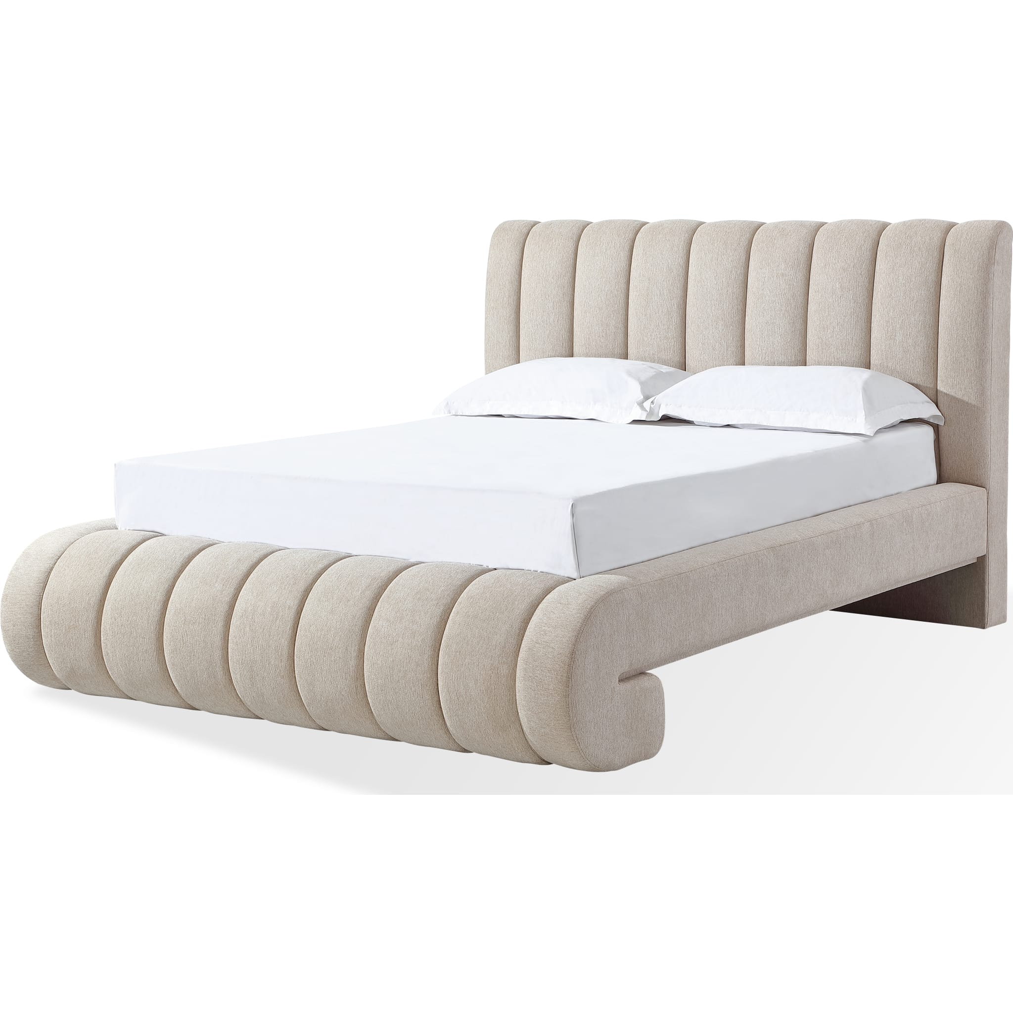 Savage Maximalist Upholstered Bed in Sandy Chenille - Image 5