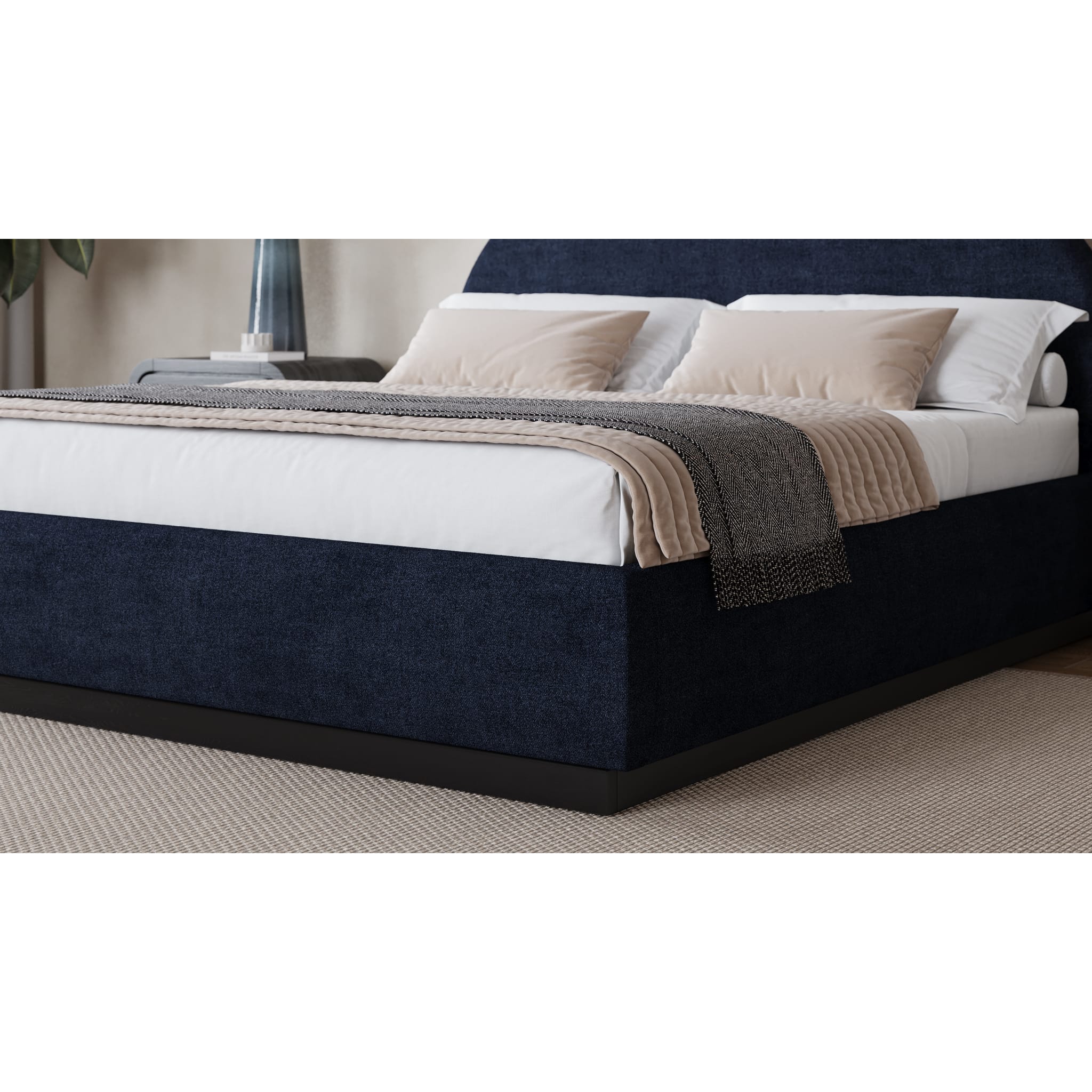 Flex Upholstered Bed in Blue Jeans Chenille - Image 3
