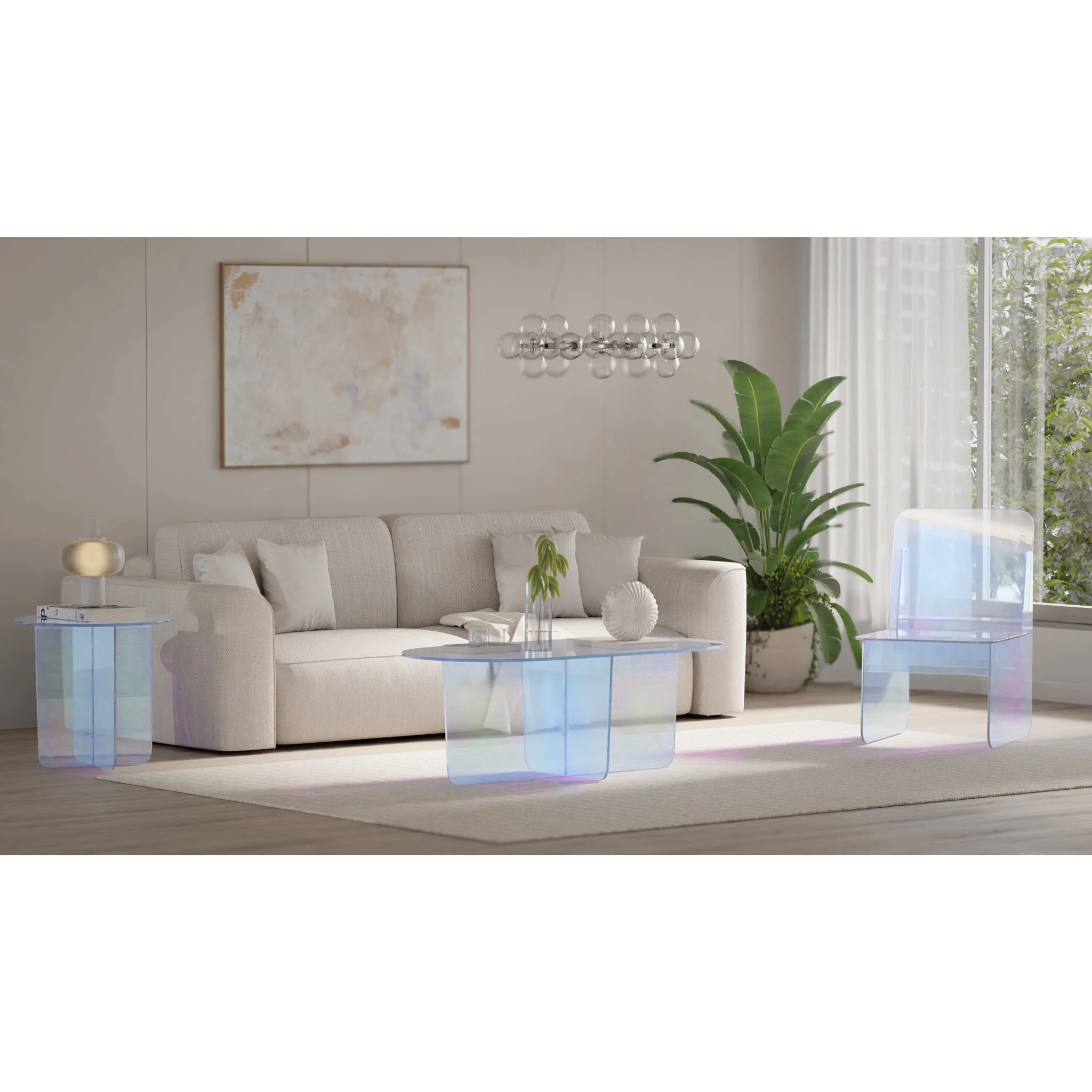 Fomo Large End Table in Iridescent Glass - Image 4