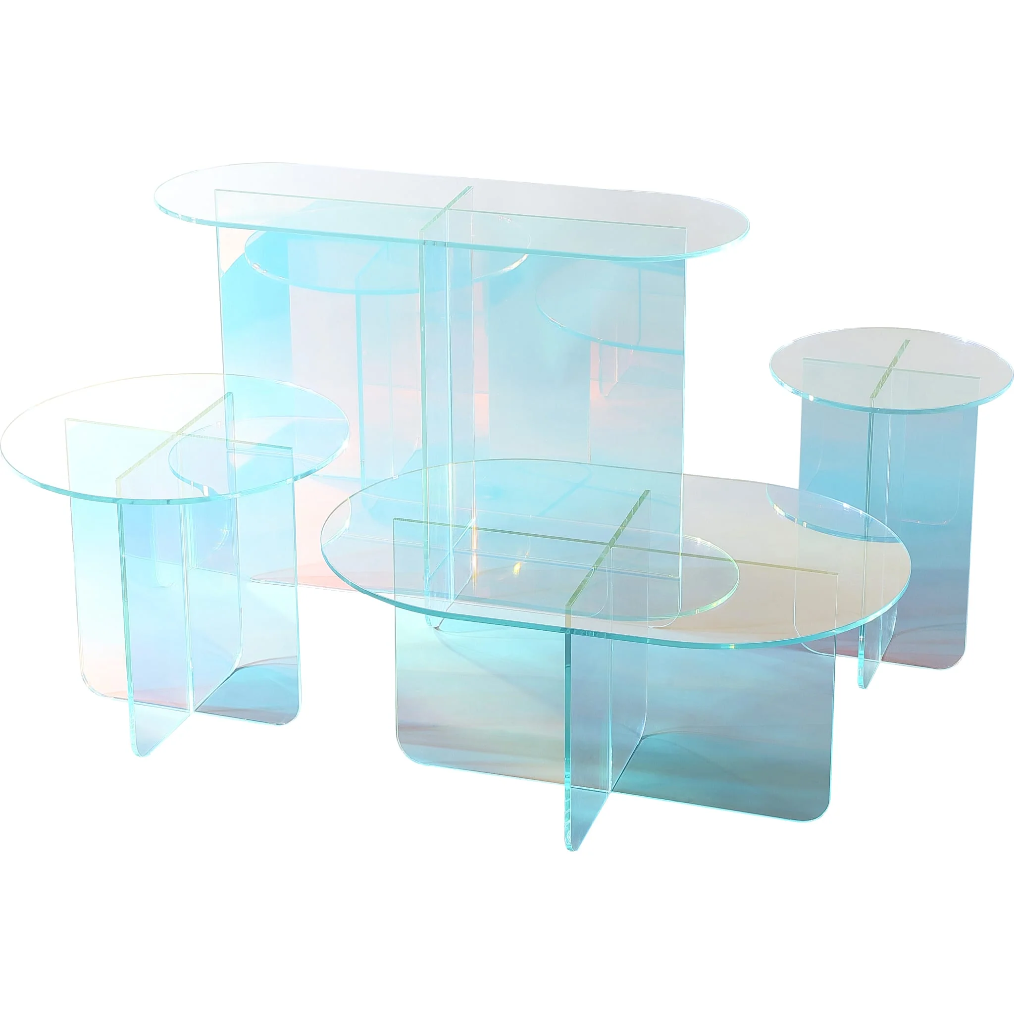 Fomo Large End Table in Iridescent Glass - Image 5