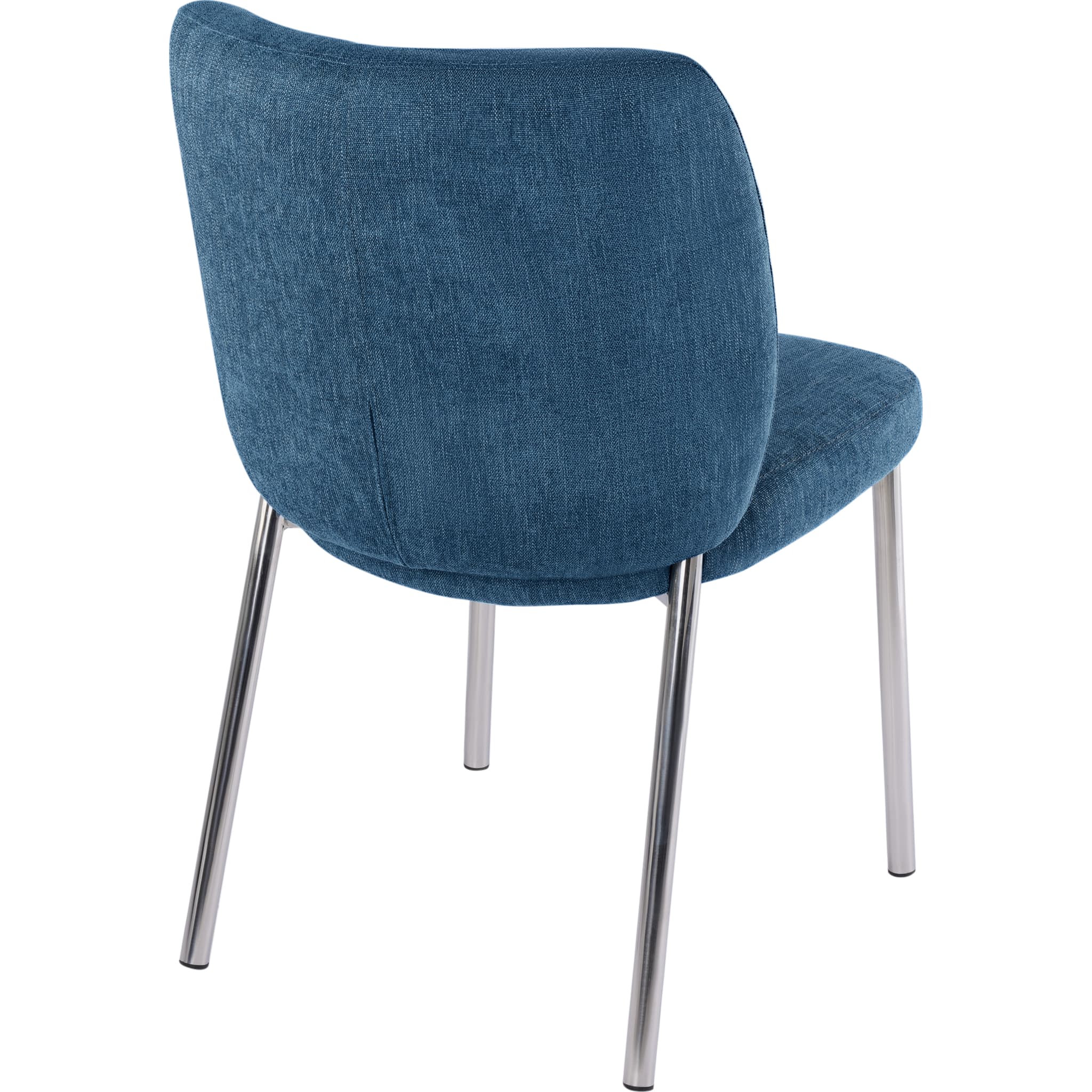 Fomo Chenille-upholstered Stainless Steel Base Dining Chair in Azure - Image 5