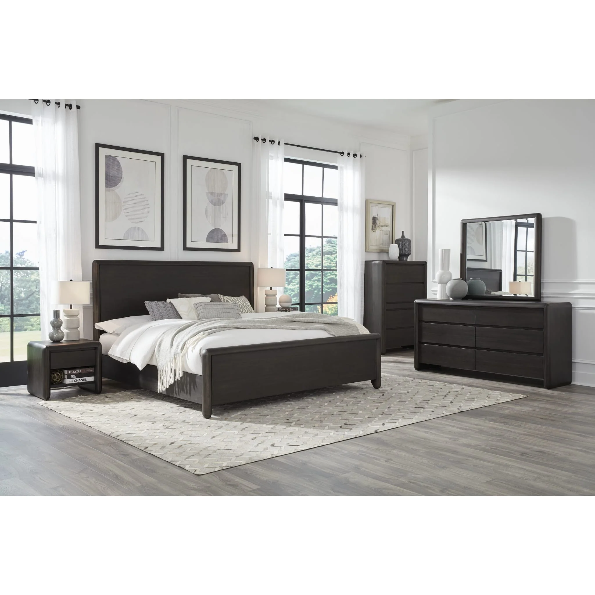 Xolani Five Drawer Acacia Wood Chest with Jewelry Tray in Jaguar - Image 9