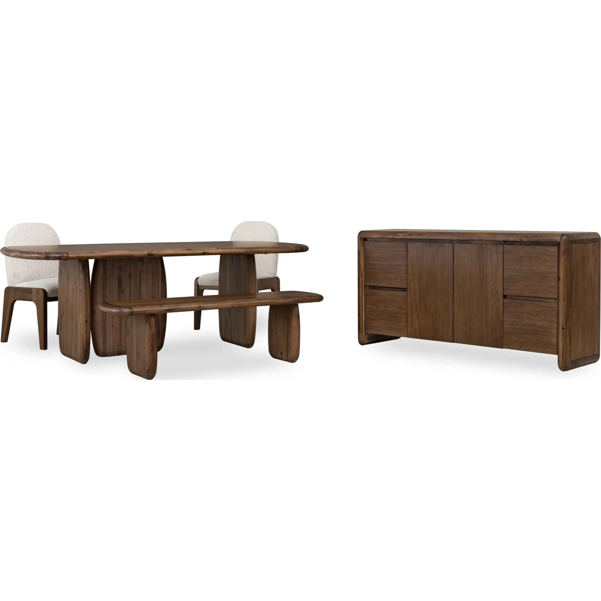 Xolani Rectangular Acacia Wood Pedestal Table in Impala - Image 12