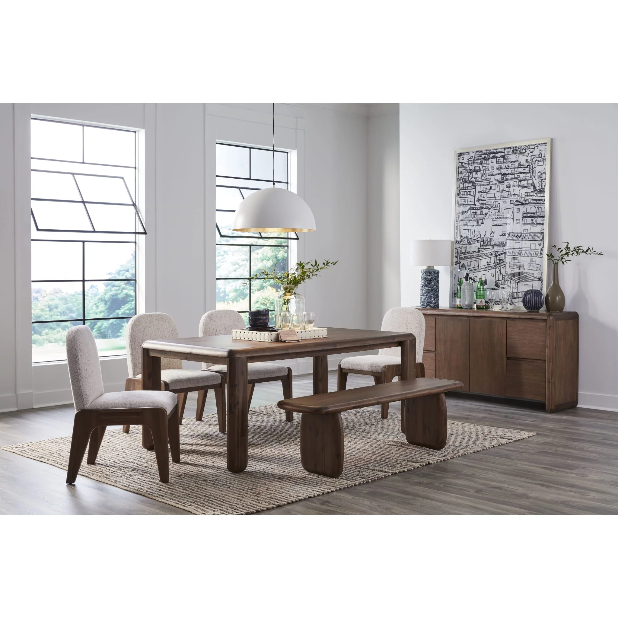 Xolani Rectangular Acacia Wood Leg Table in Impala - Image 6