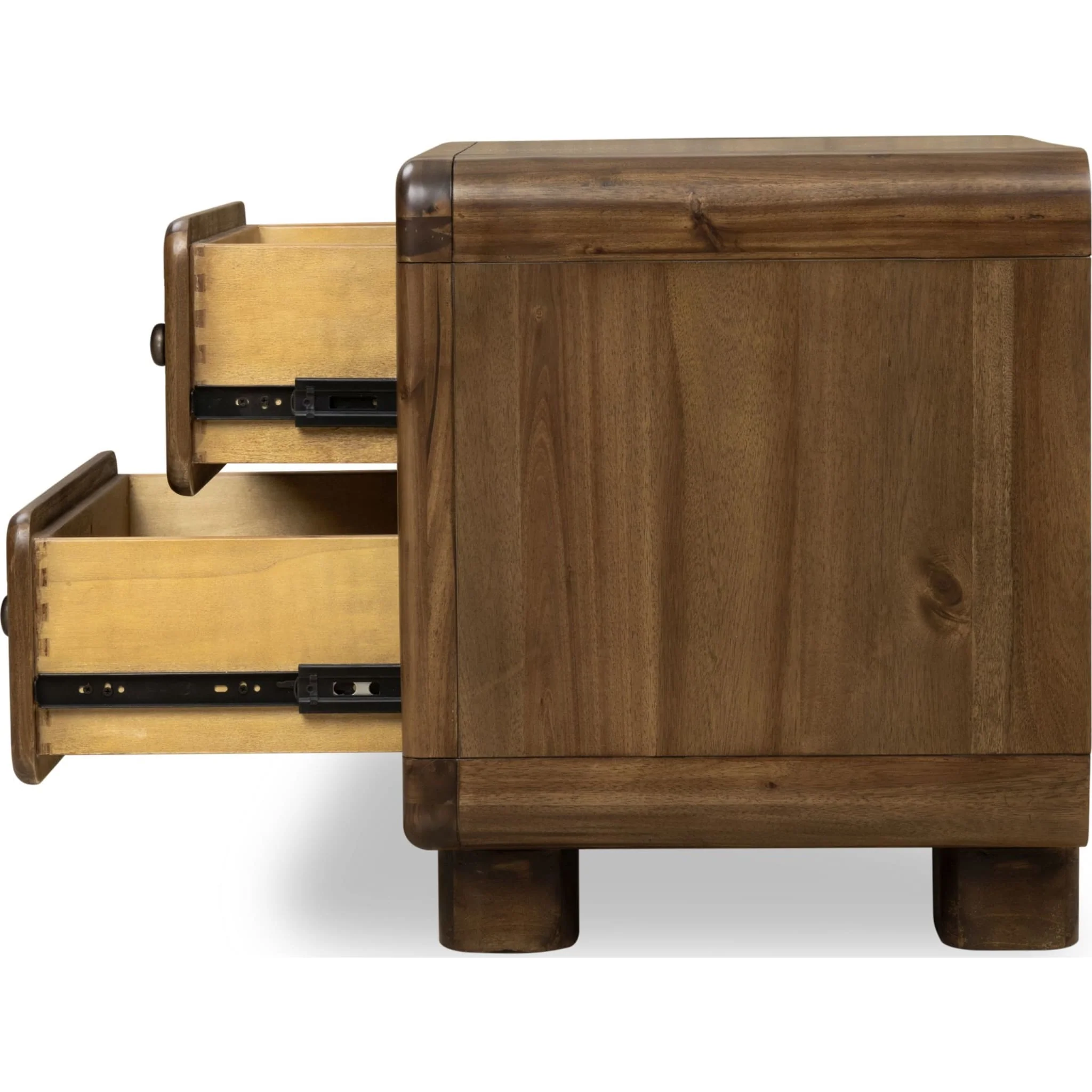 Boka Two Drawer Acacia Wood Nightstand in Impala - Image 3
