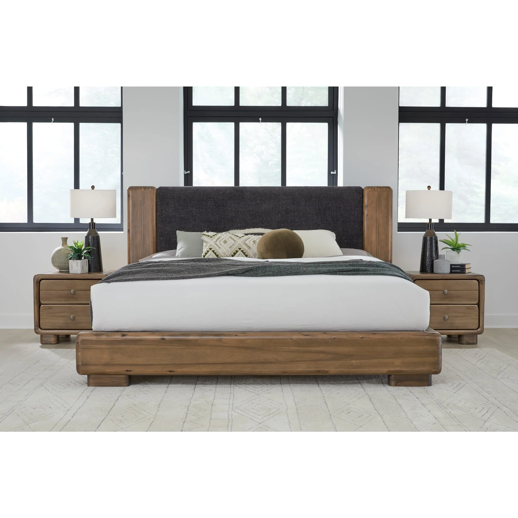 Boka Two Drawer Acacia Wood Nightstand in Impala - Image 9