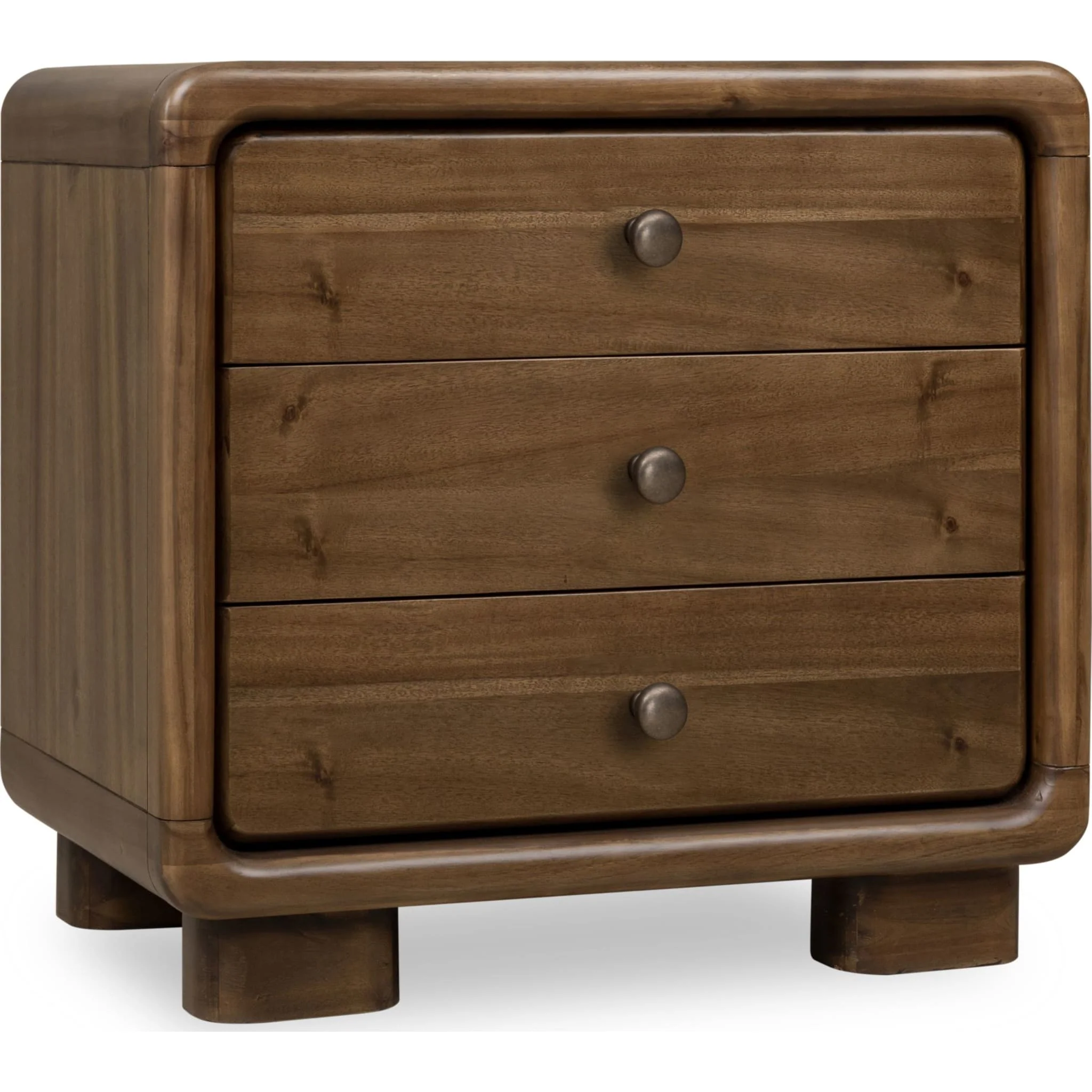 Boka Three Drawer Acacia Wood Nightstand in Impala - Image 3