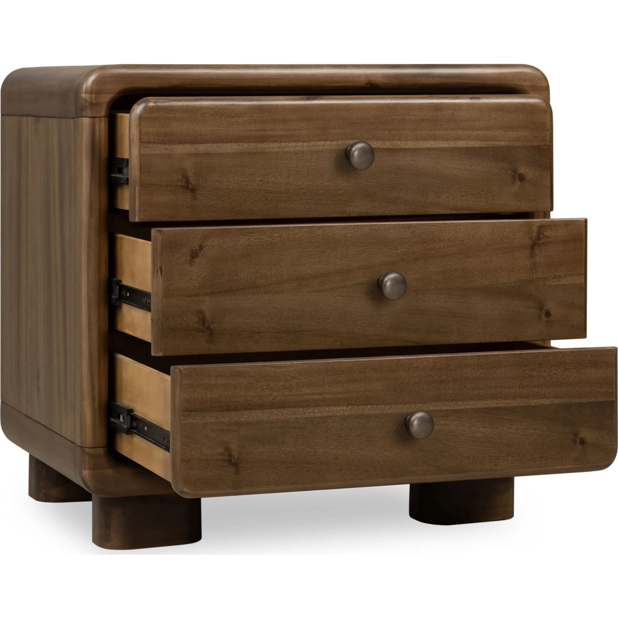 Boka Three Drawer Acacia Wood Nightstand in Impala - Image 4