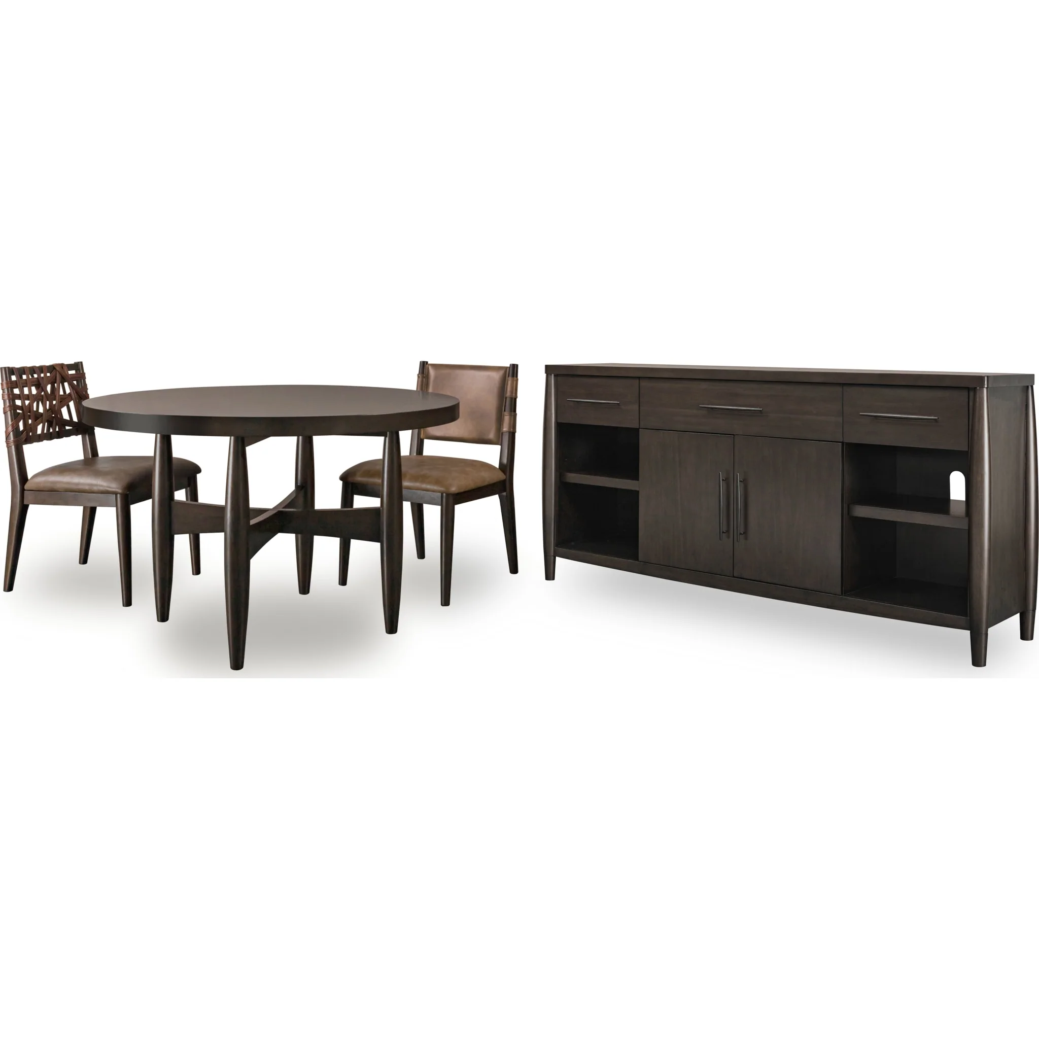 Koko Round Acacia Wood Dining Table in Minx - Image 6