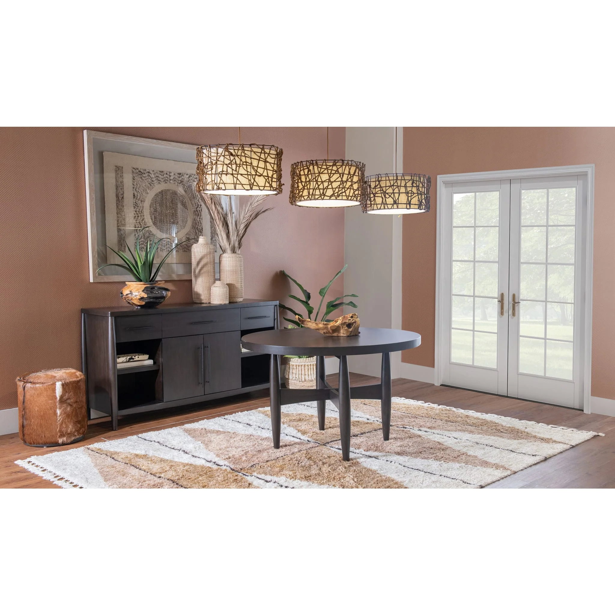 Koko Round Acacia Wood Dining Table in Minx - Image 7