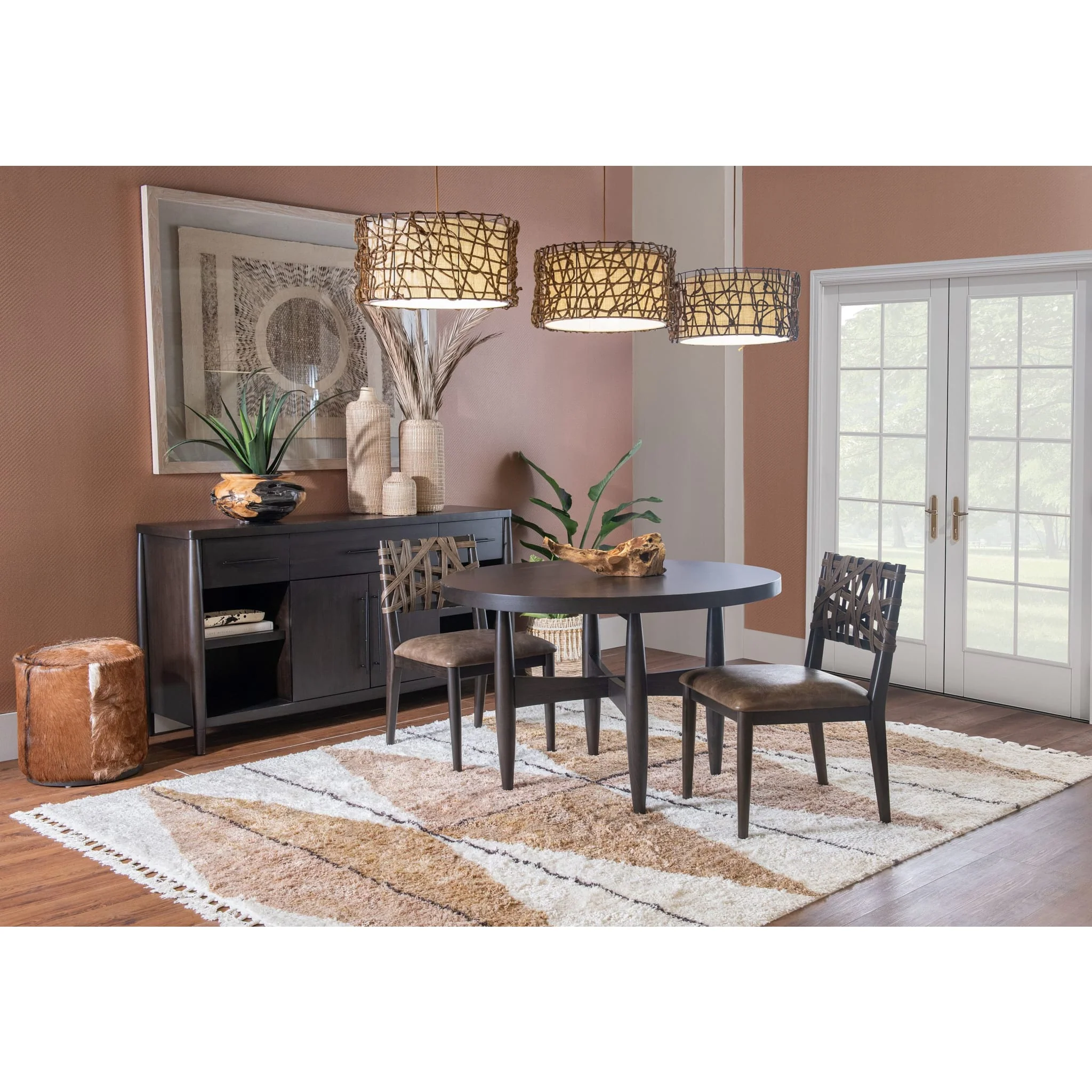Koko Round Acacia Wood Dining Table in Minx - Image 8