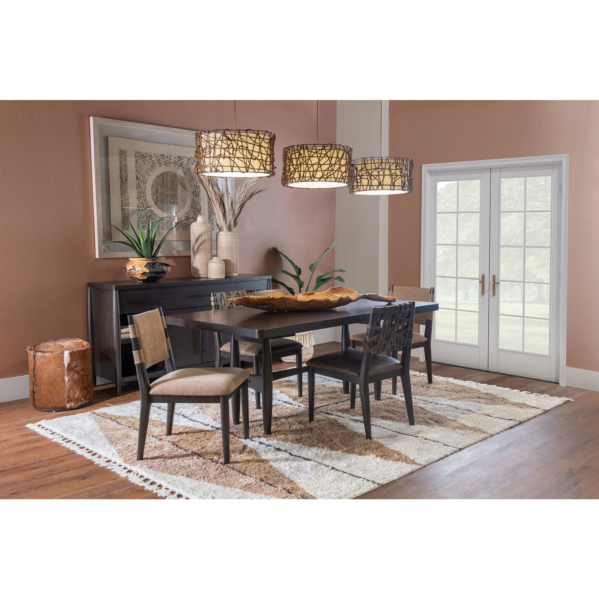 Koko Chenille Upholstered Dining Chair in Porcini and Minx - Image 5
