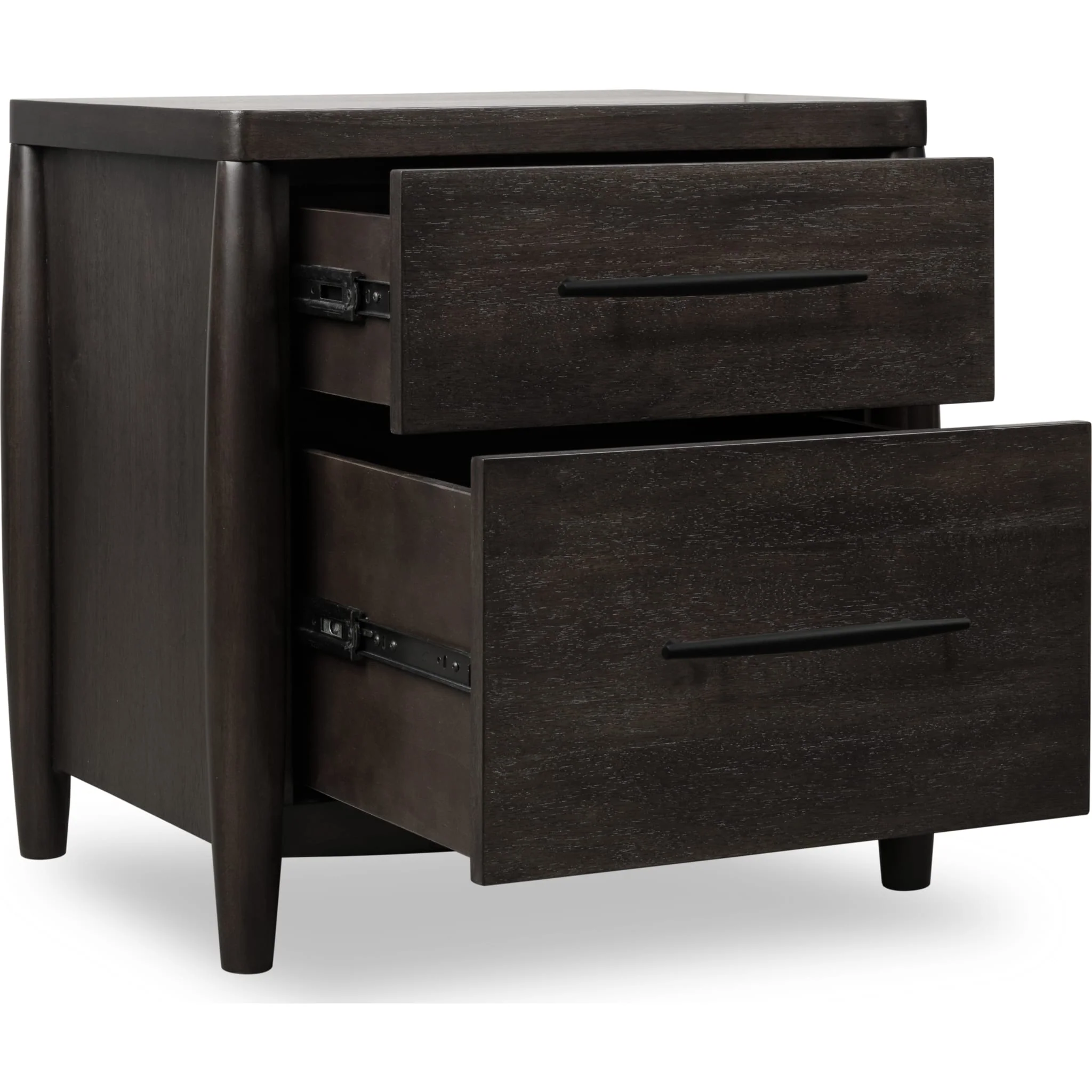 Koko Two Drawer Nightstand with Cord Management in Minx - Image 3