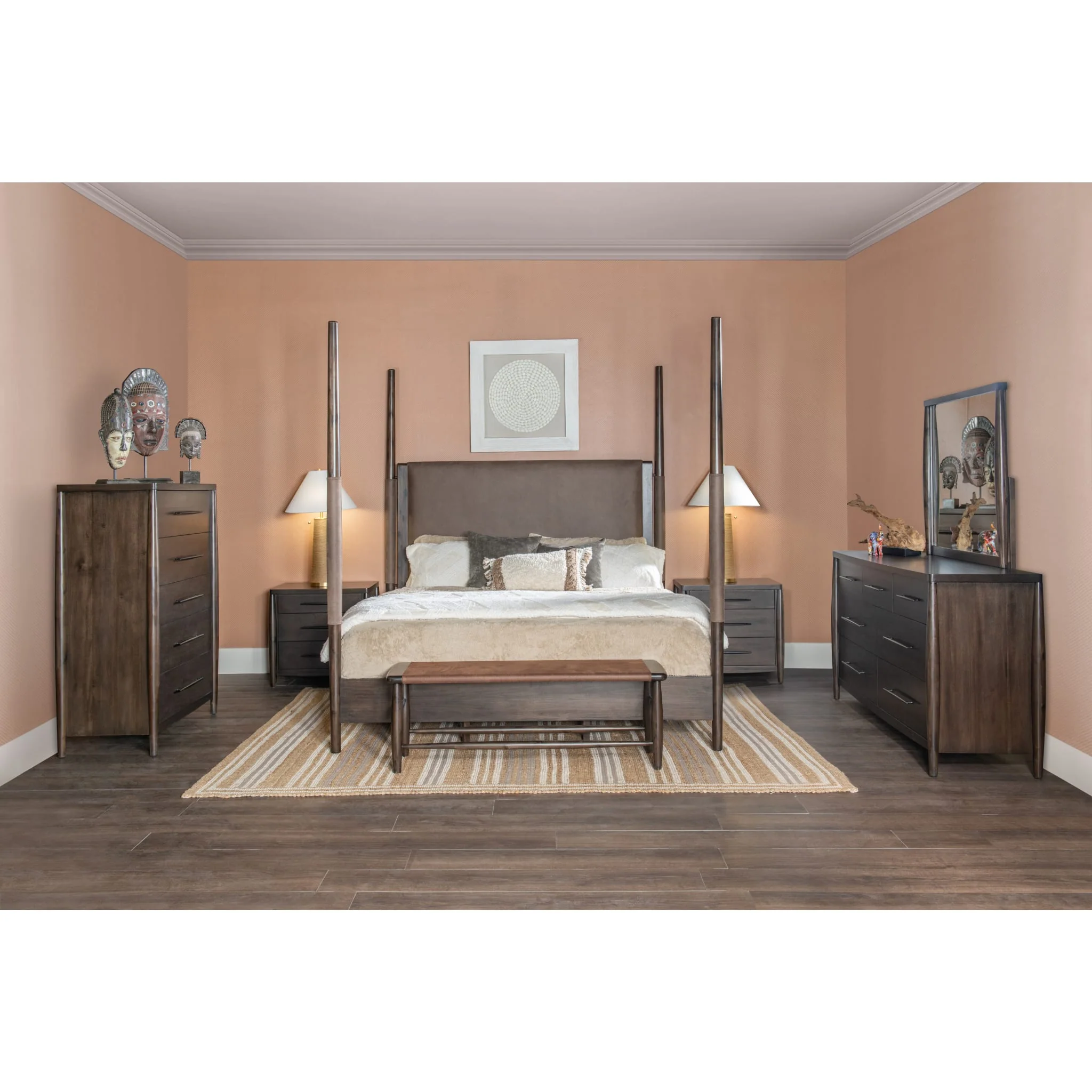 Koko Three Drawer Nightstand with Cord Management in Minx - Image 10