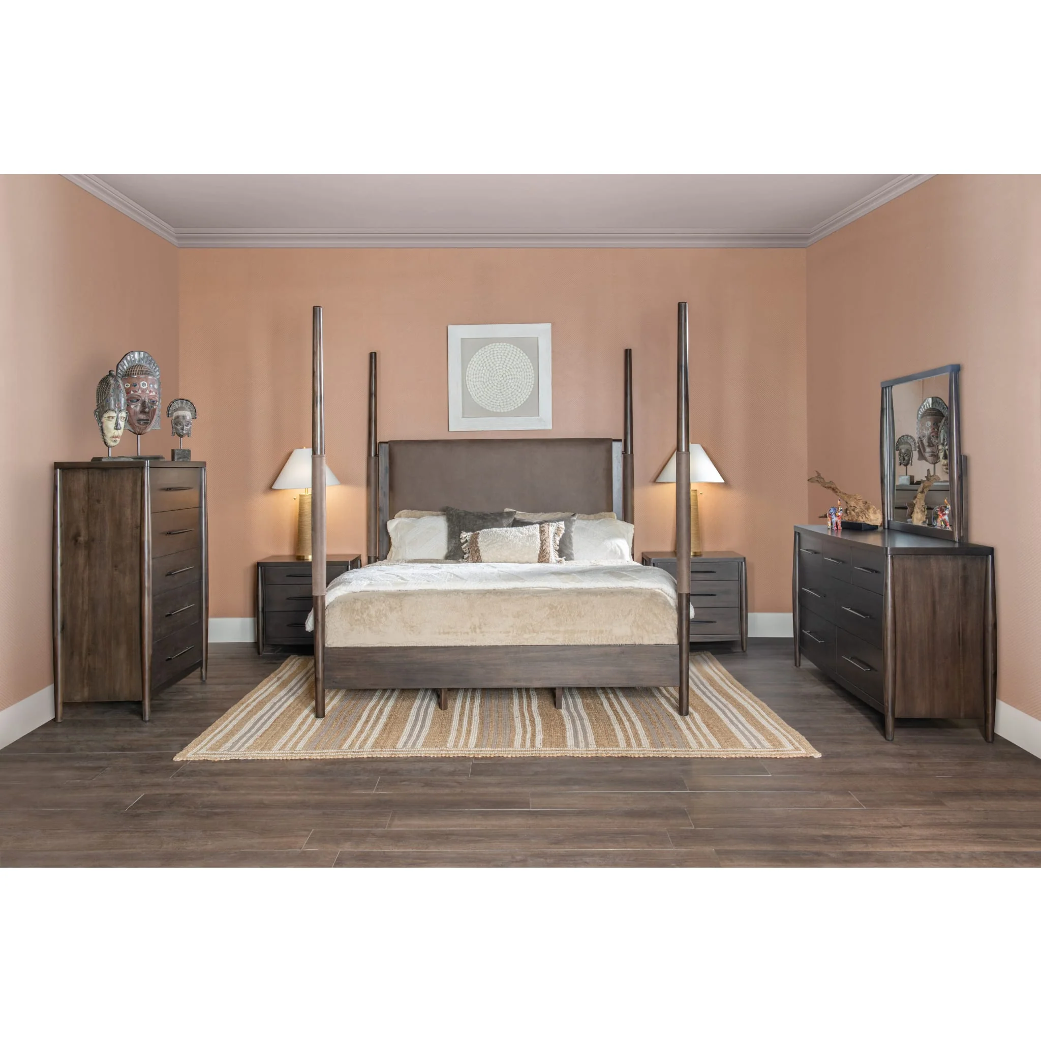 Koko Three Drawer Nightstand with Cord Management in Minx - Image 11
