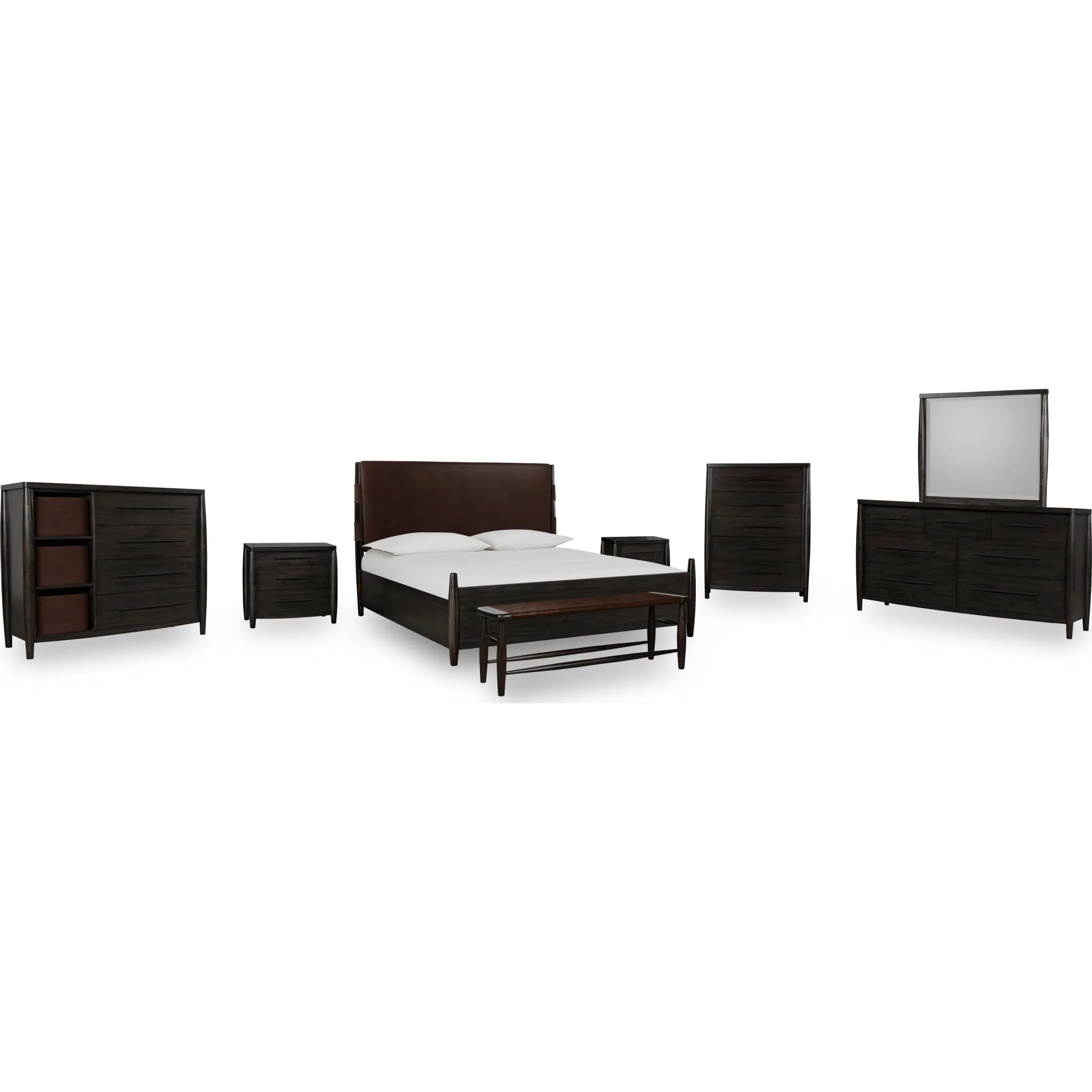 Koko Three Drawer Nightstand with Cord Management in Minx - Image 13