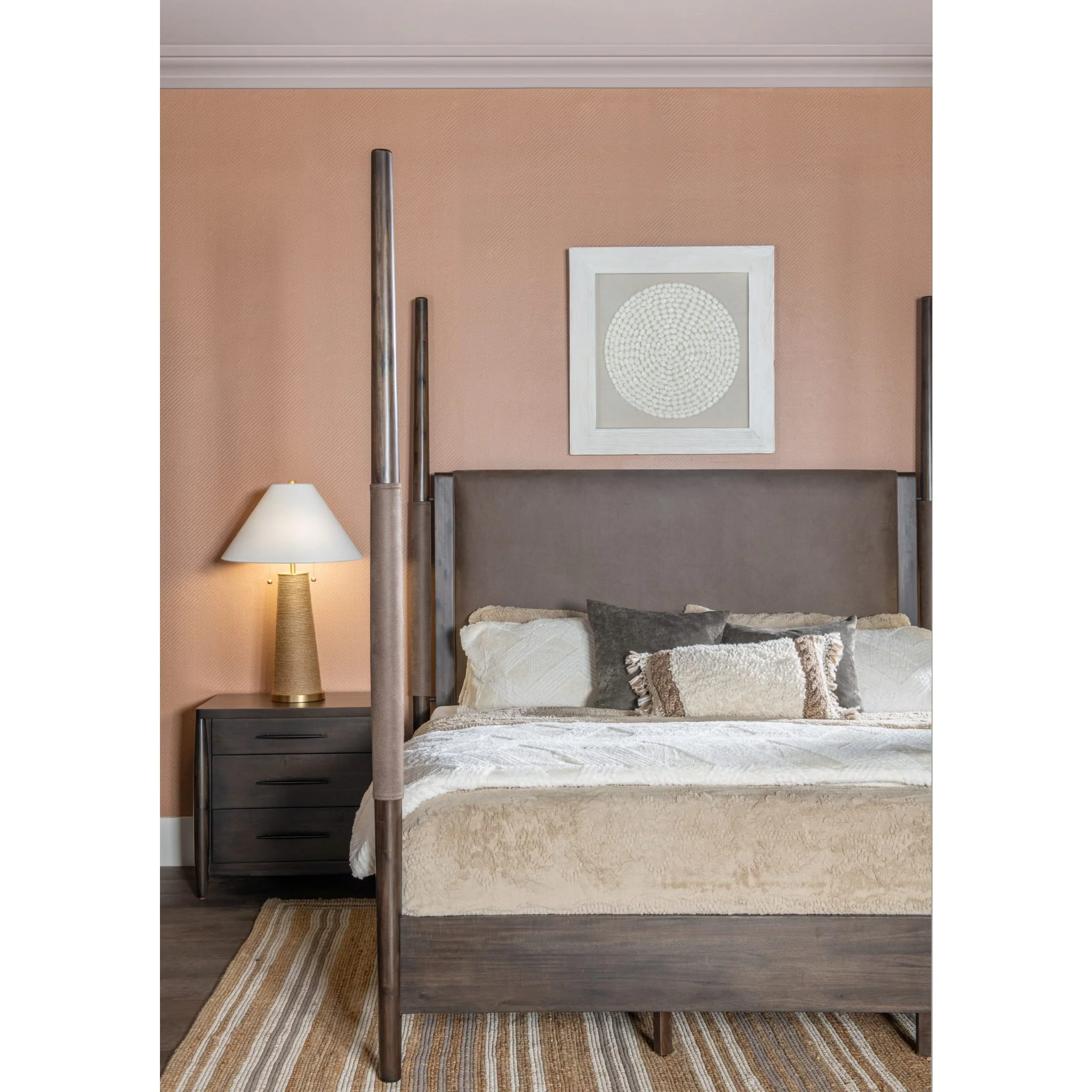Koko Three Drawer Nightstand with Cord Management in Minx - Image 9