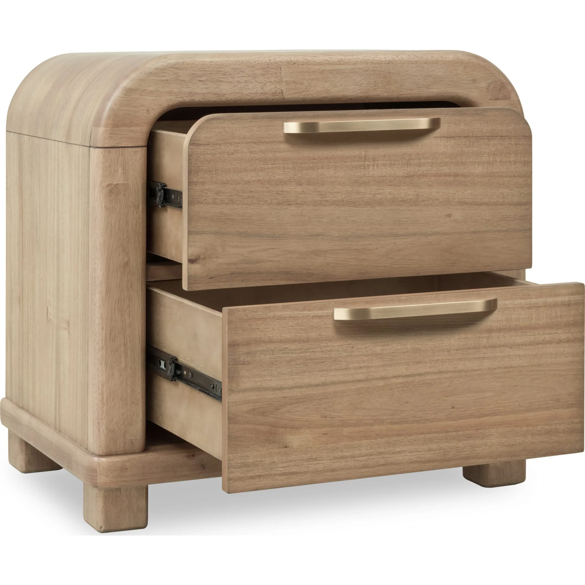 Kione Two Drawer Acacia Wood Nightstand in Lioness - Image 3