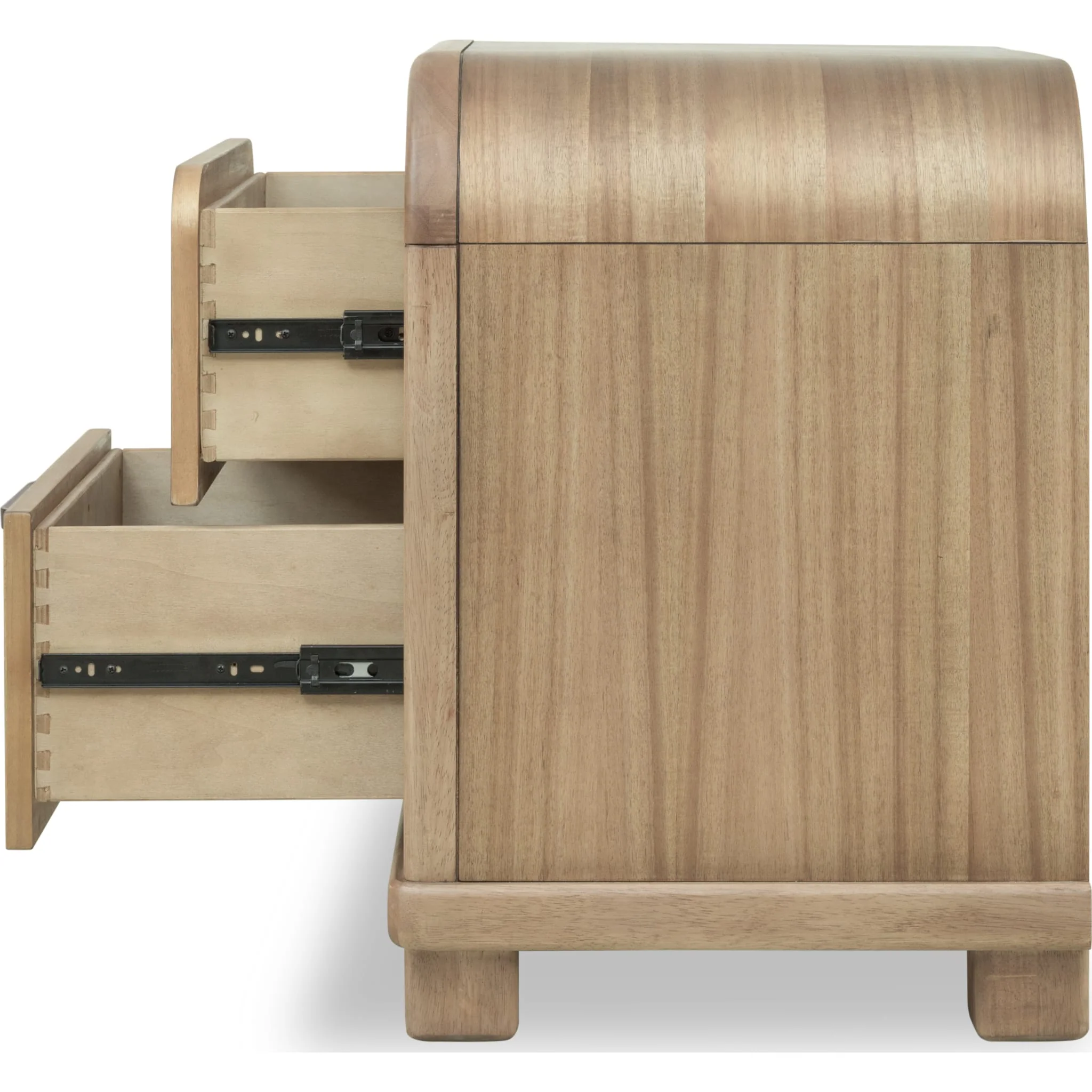 Kione Two Drawer Acacia Wood Nightstand in Lioness - Image 4