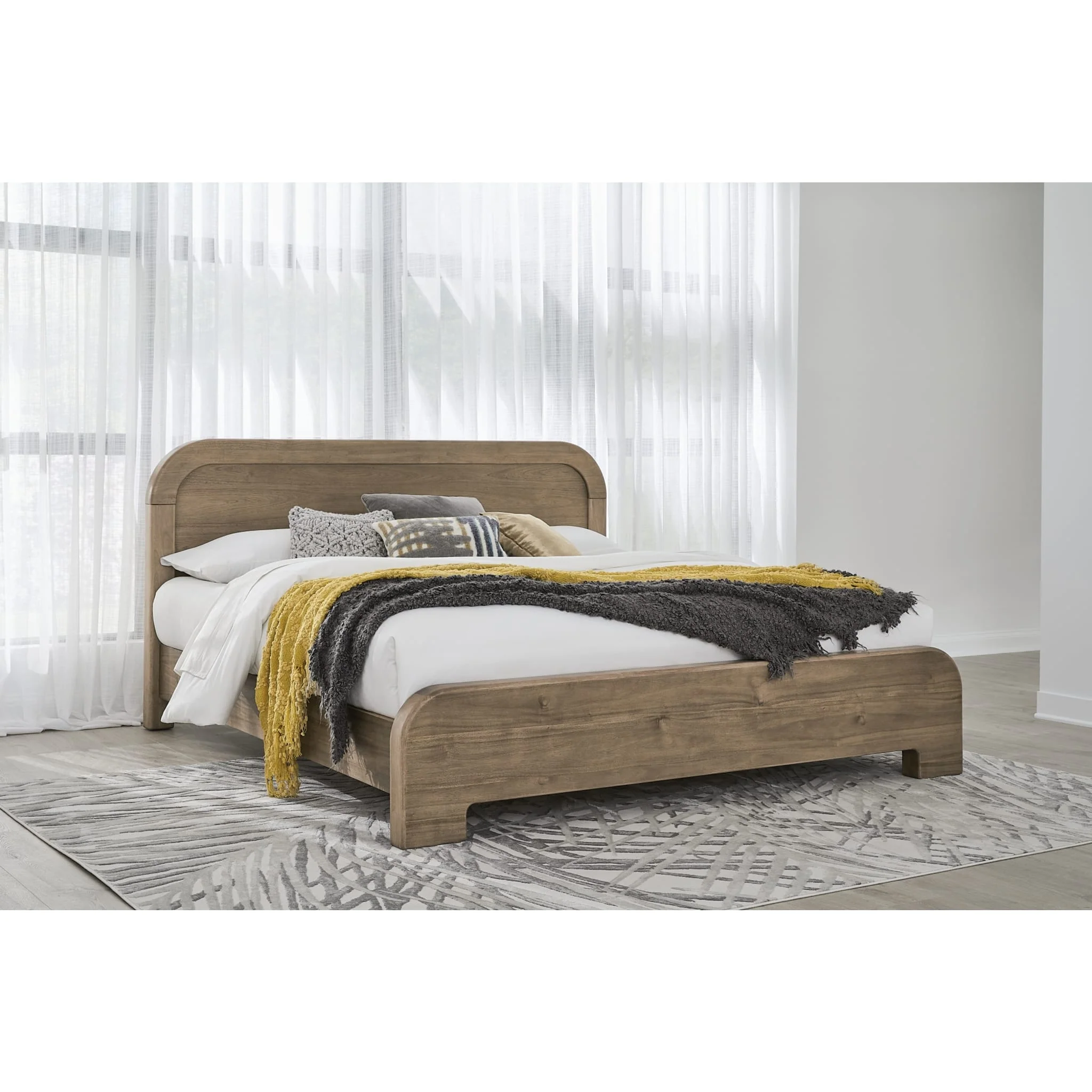 Kione Acacia Wood Platform Bed in Lioness - Image 10
