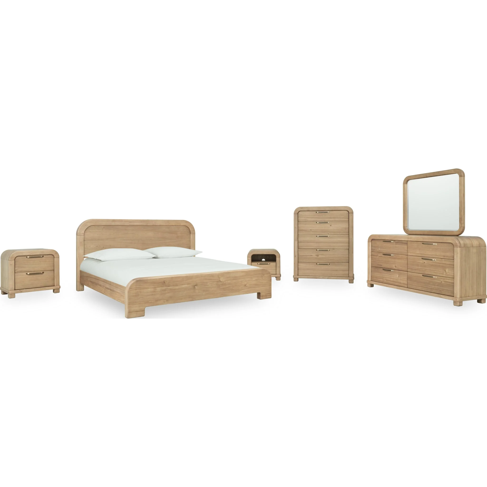 Kione Acacia Wood Platform Bed in Lioness - Image 9