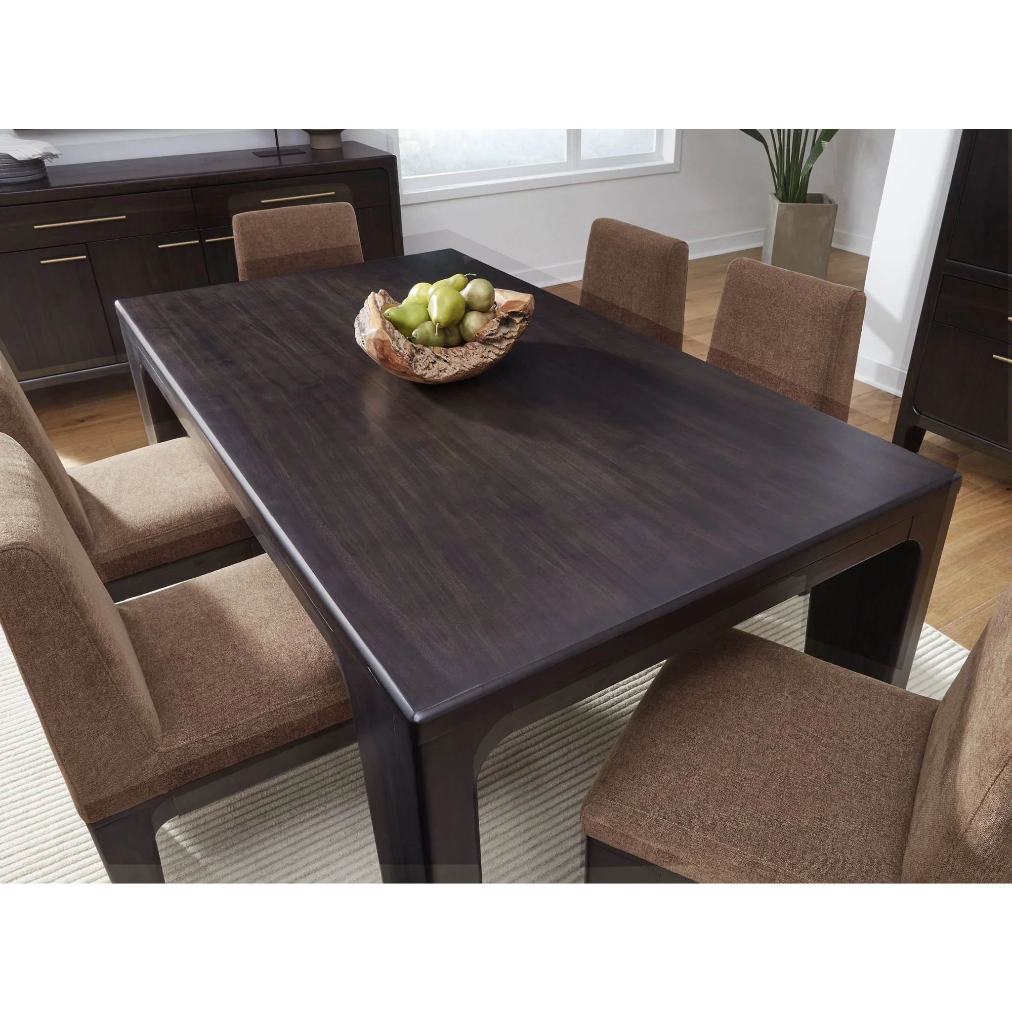 Zamba Chenille Upholstered Acacia Wood Dining Chair in Pineapple and Jaguar - Image 7