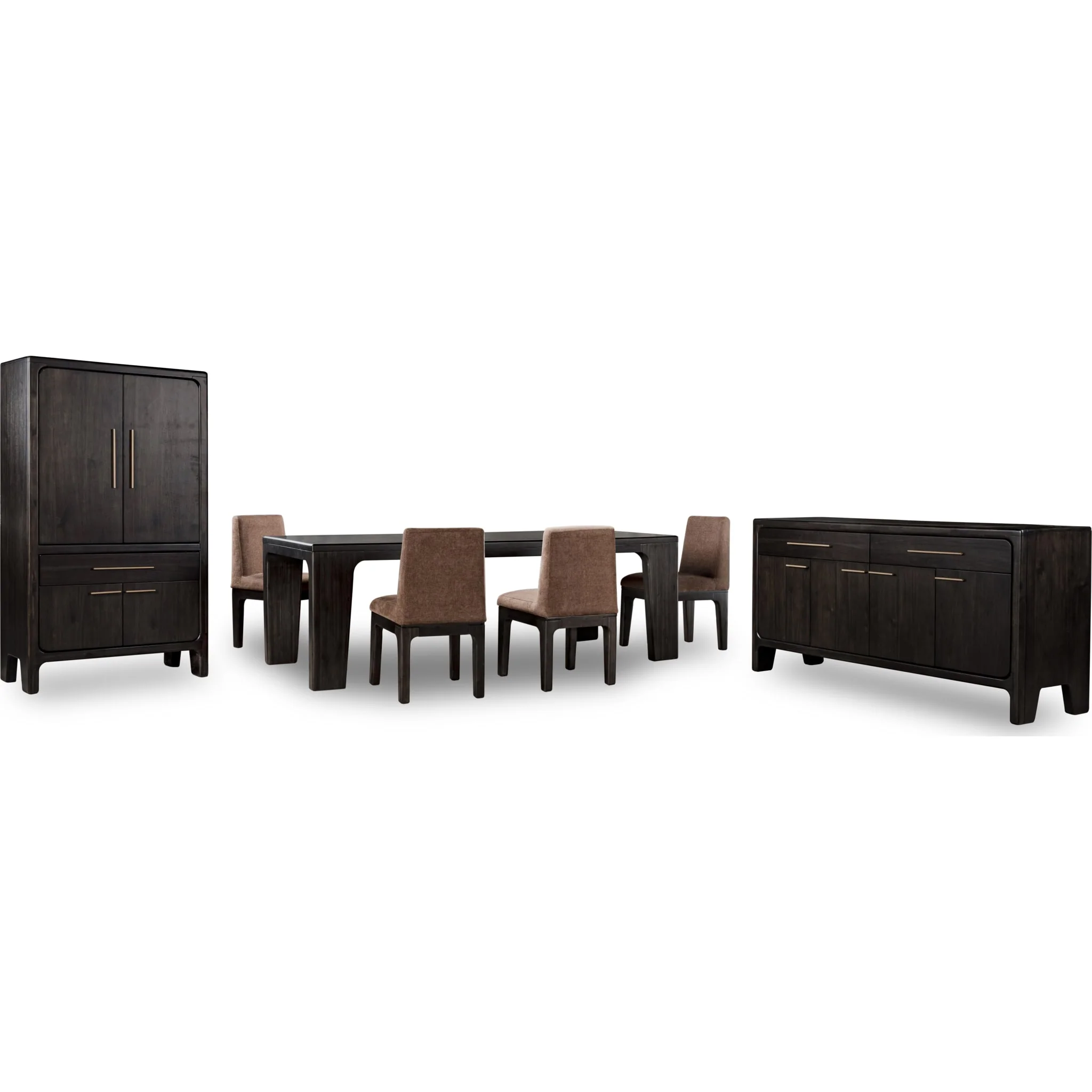 Zamba Chenille Upholstered Acacia Wood Dining Chair in Pineapple and Jaguar - Image 9