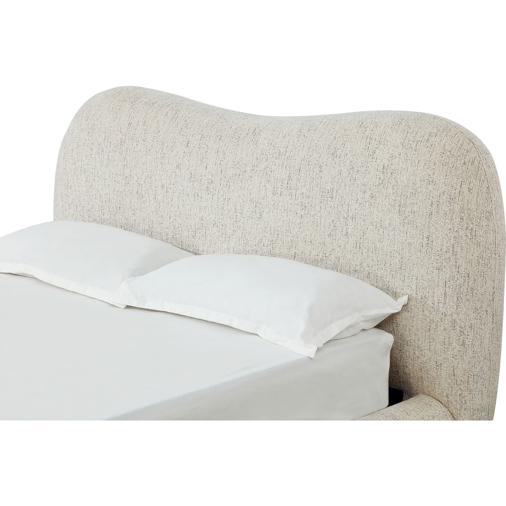 Afra Chenille Upholstered Wood Leg Platform Bed in Chinchilla - Image 5