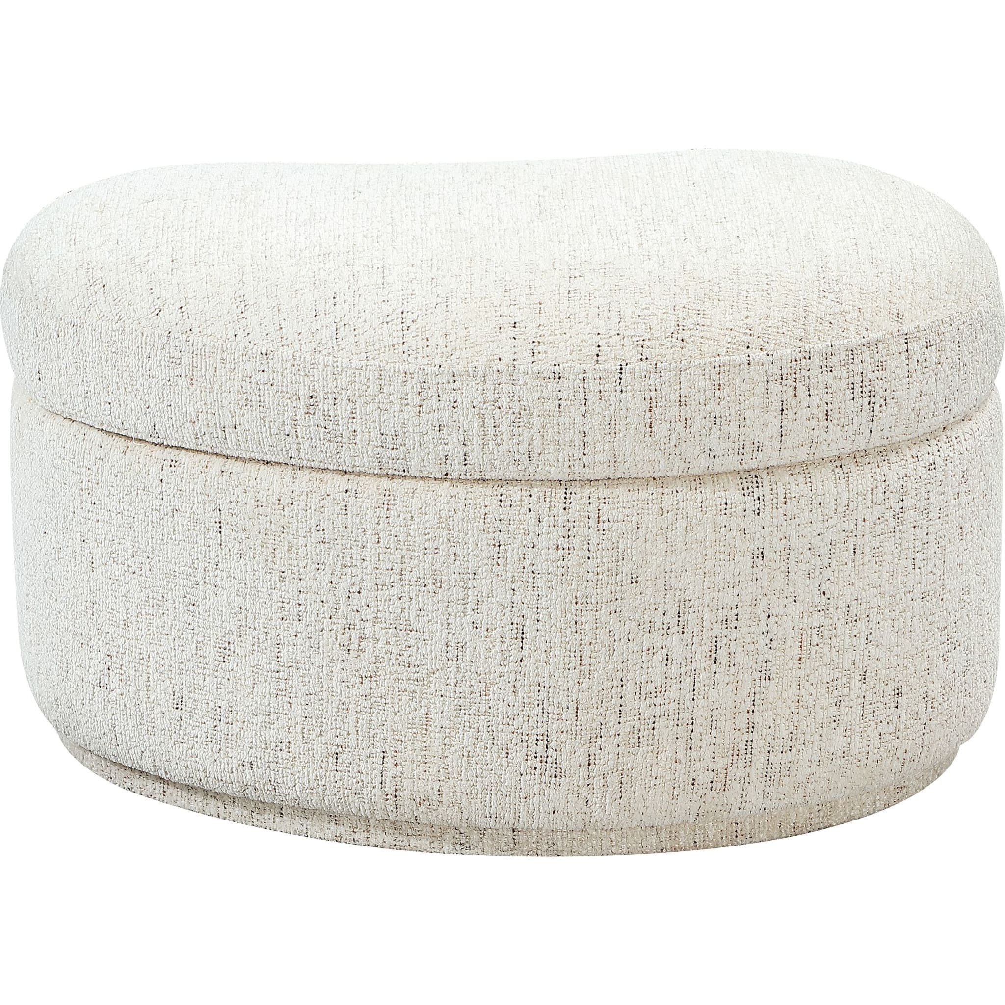 Afra Fully Upholstered Storage Ottoman in Chinchilla - Image 4